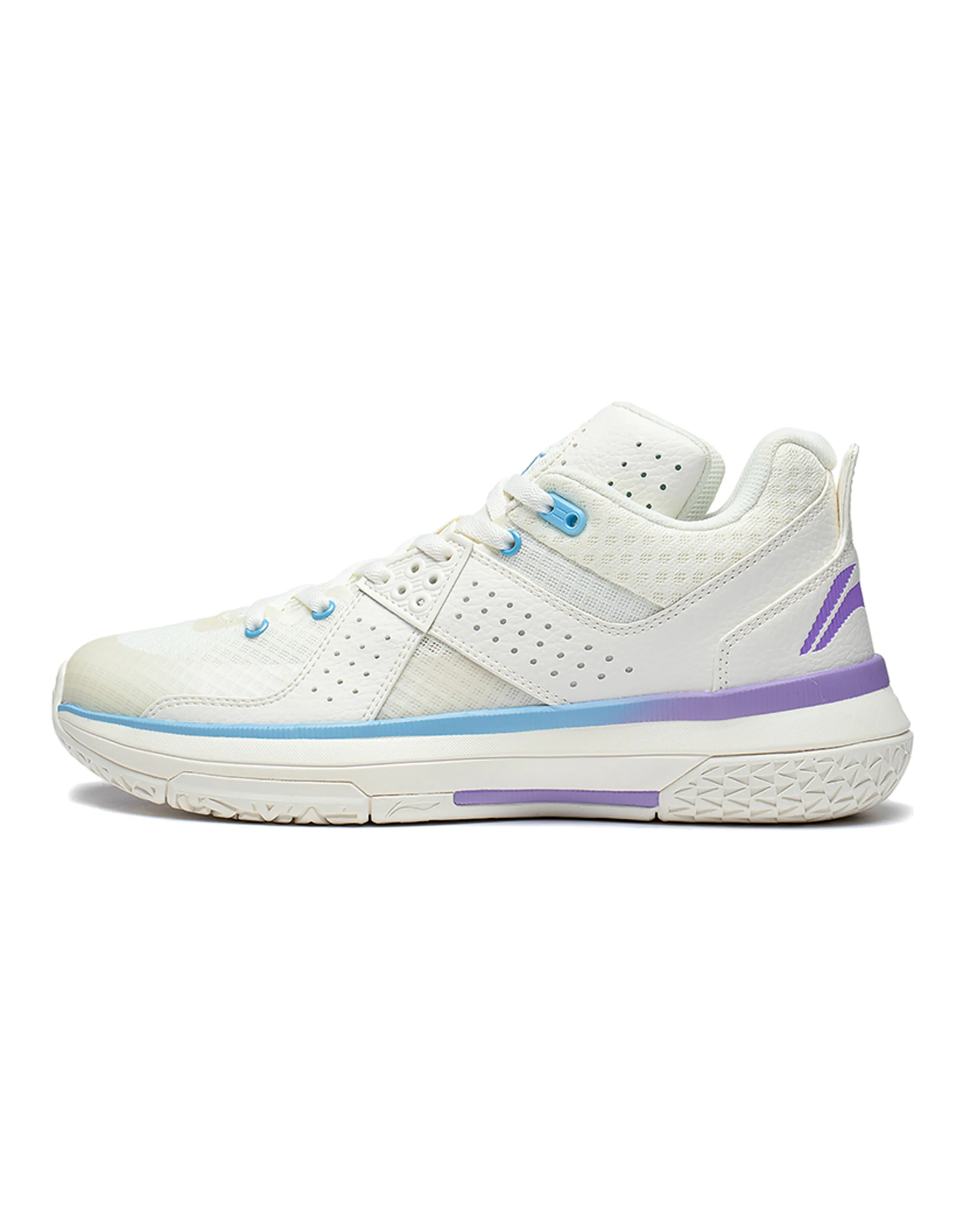 LINING All City 5 Basketball Shoes Men Mid-Top White Blue/Purple
