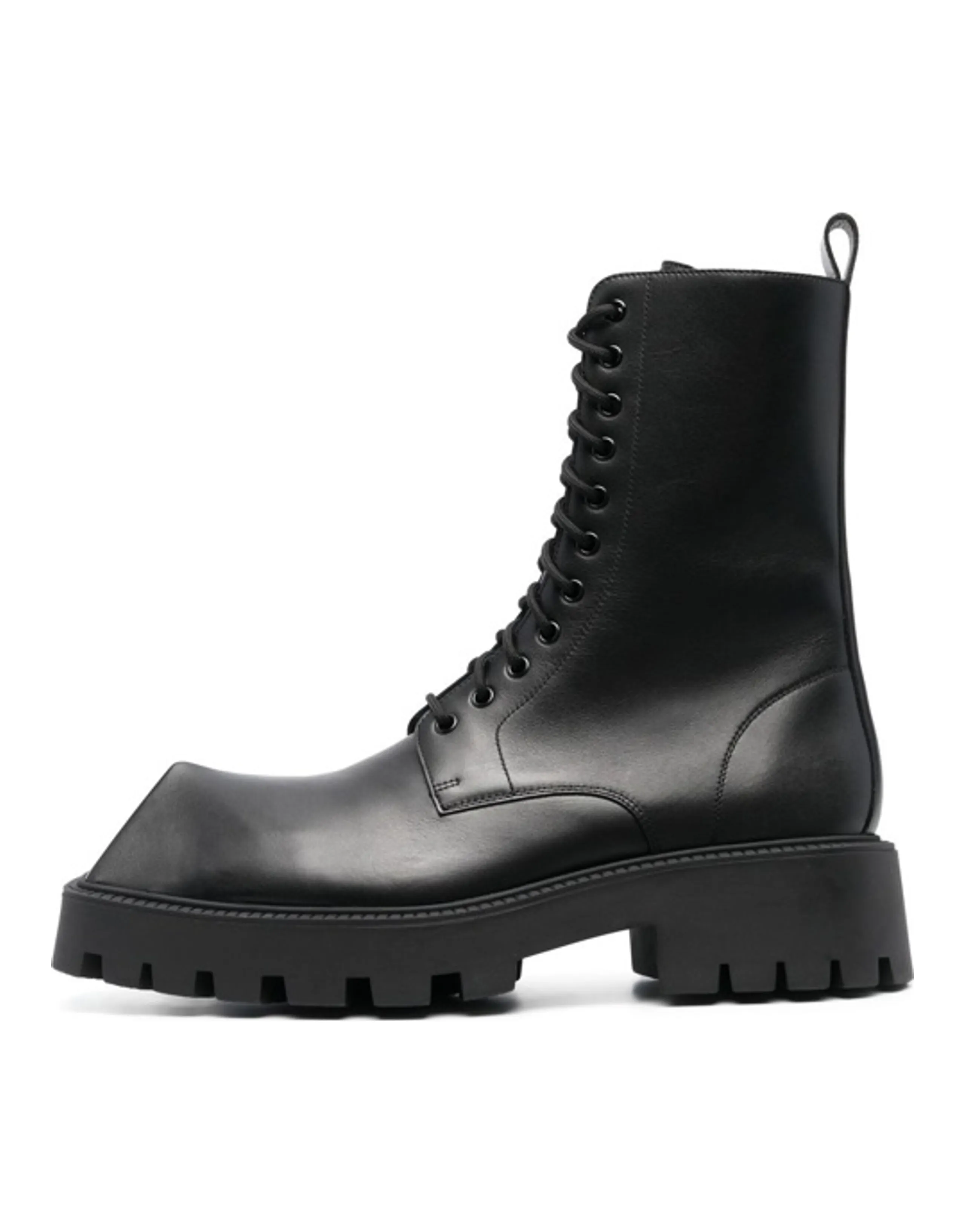 Balenciaga Rhino 25mm Lace Up Boots 'Black Smooth Calfskin'
