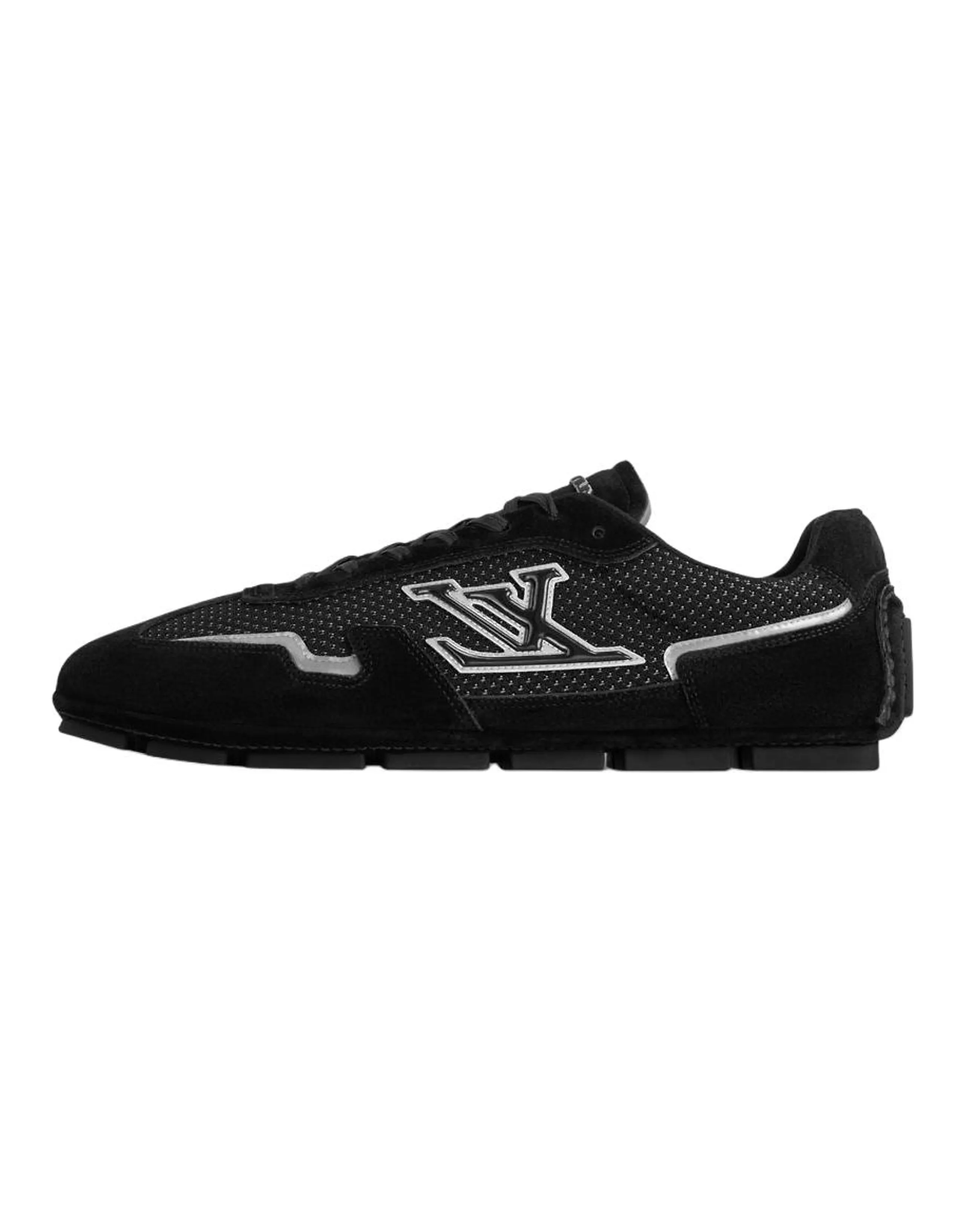 LOUIS VUITTON Rally Calfskin Leather Lace-Up Low-Top Shoes Men's Black