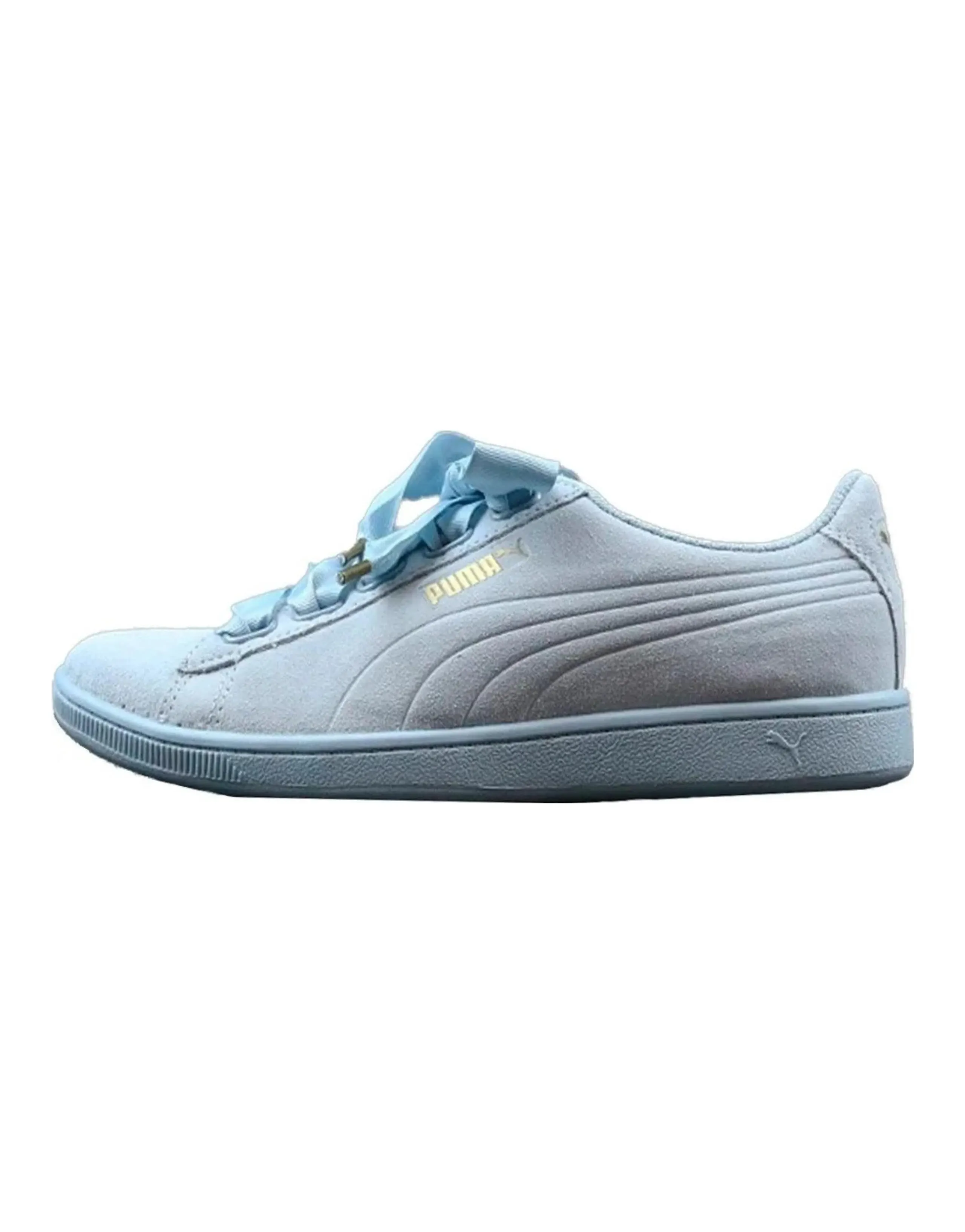 PUMA Vikky Ribbon Anti-Slip Wear-Resistant Low-Top Skateboard Shoes Women's Blue