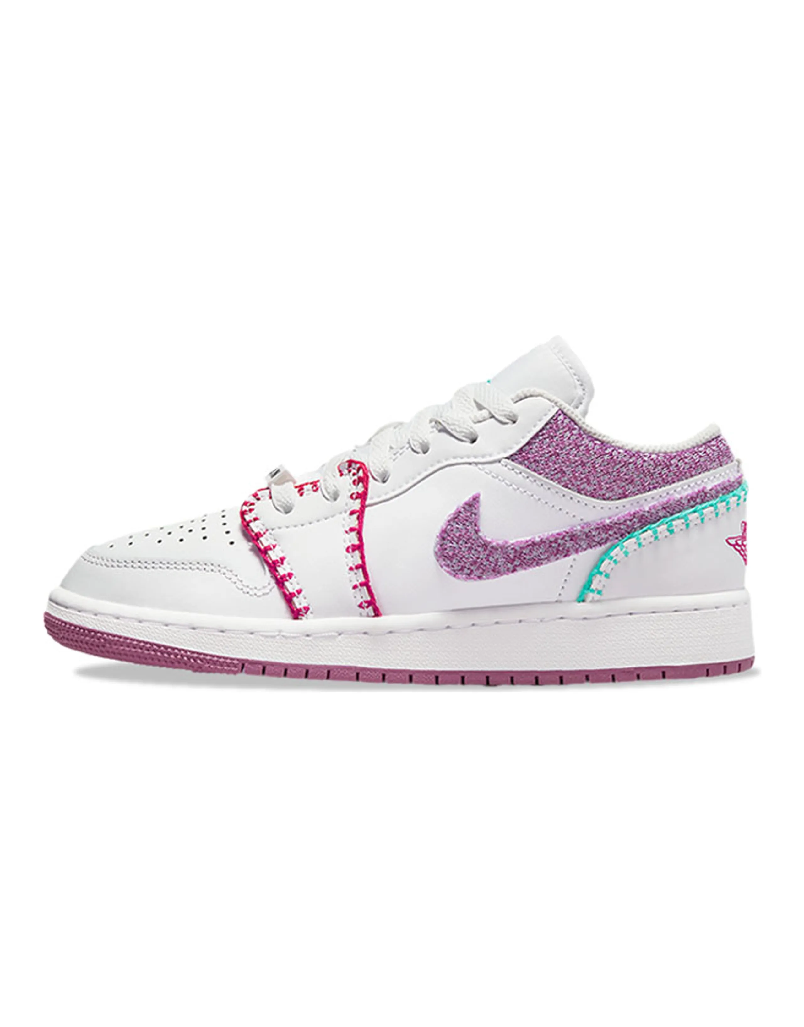 Jordan 1 Low White Light Bordeaux GS