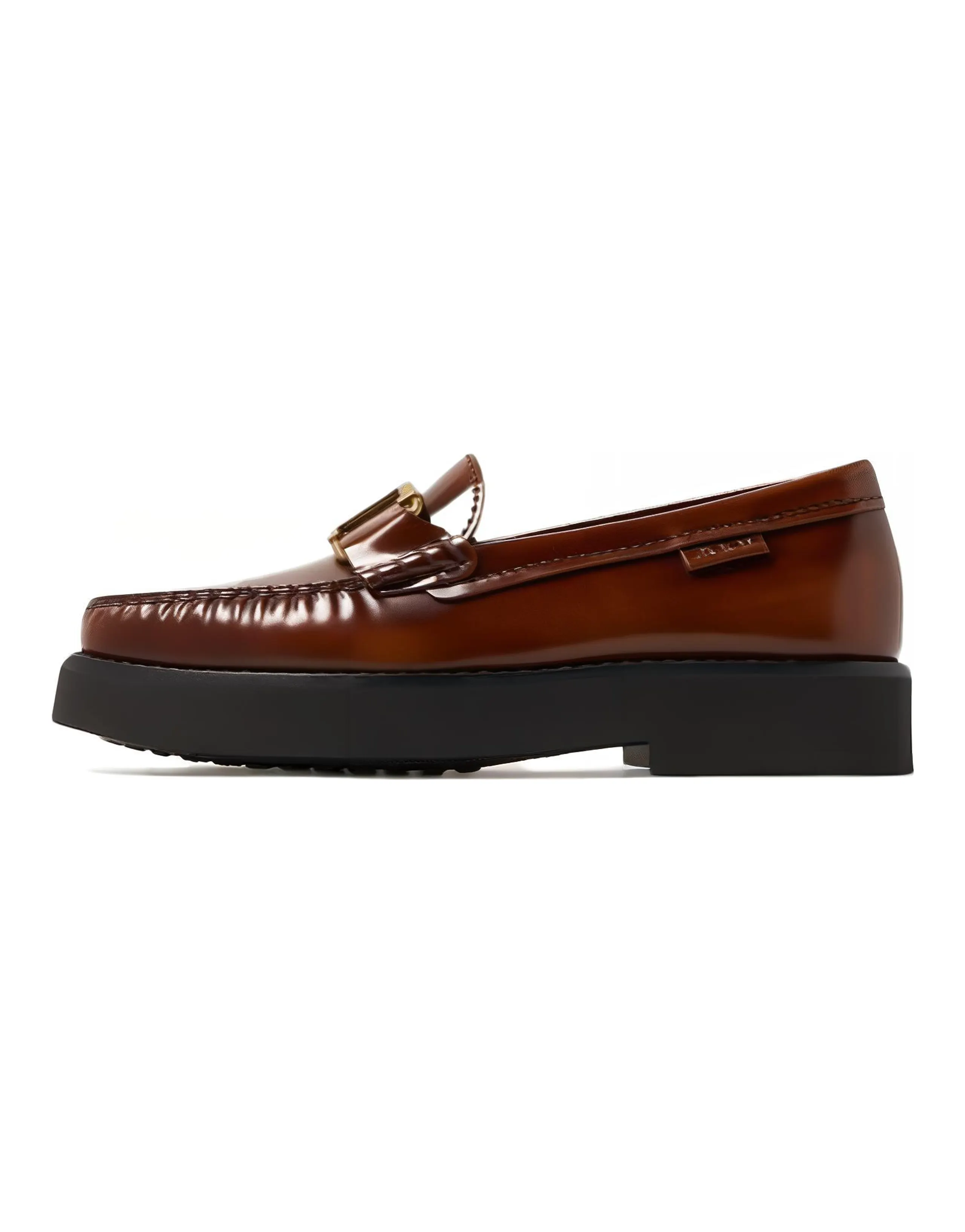 TOD'S Logo Plaque Round Toe Loafers Women's