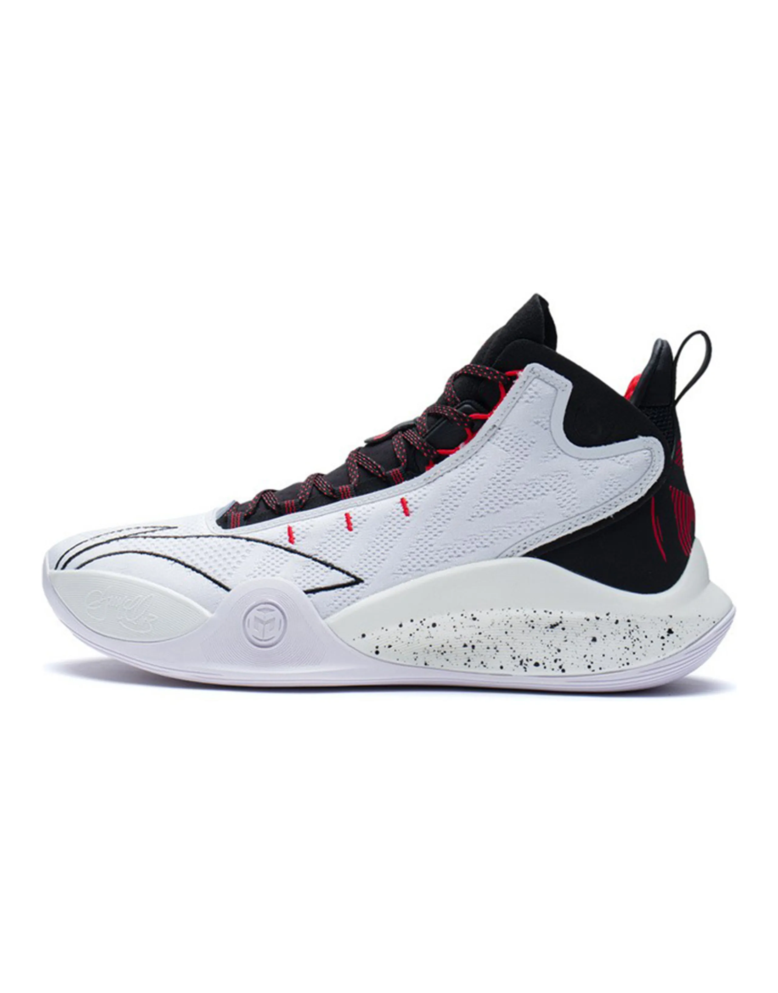 LiNing CJ-1 CJ 1 Cushioning Anti-Slip And Wear-Resistant Coverage Support Mid-Top Basketball Shoes Black White