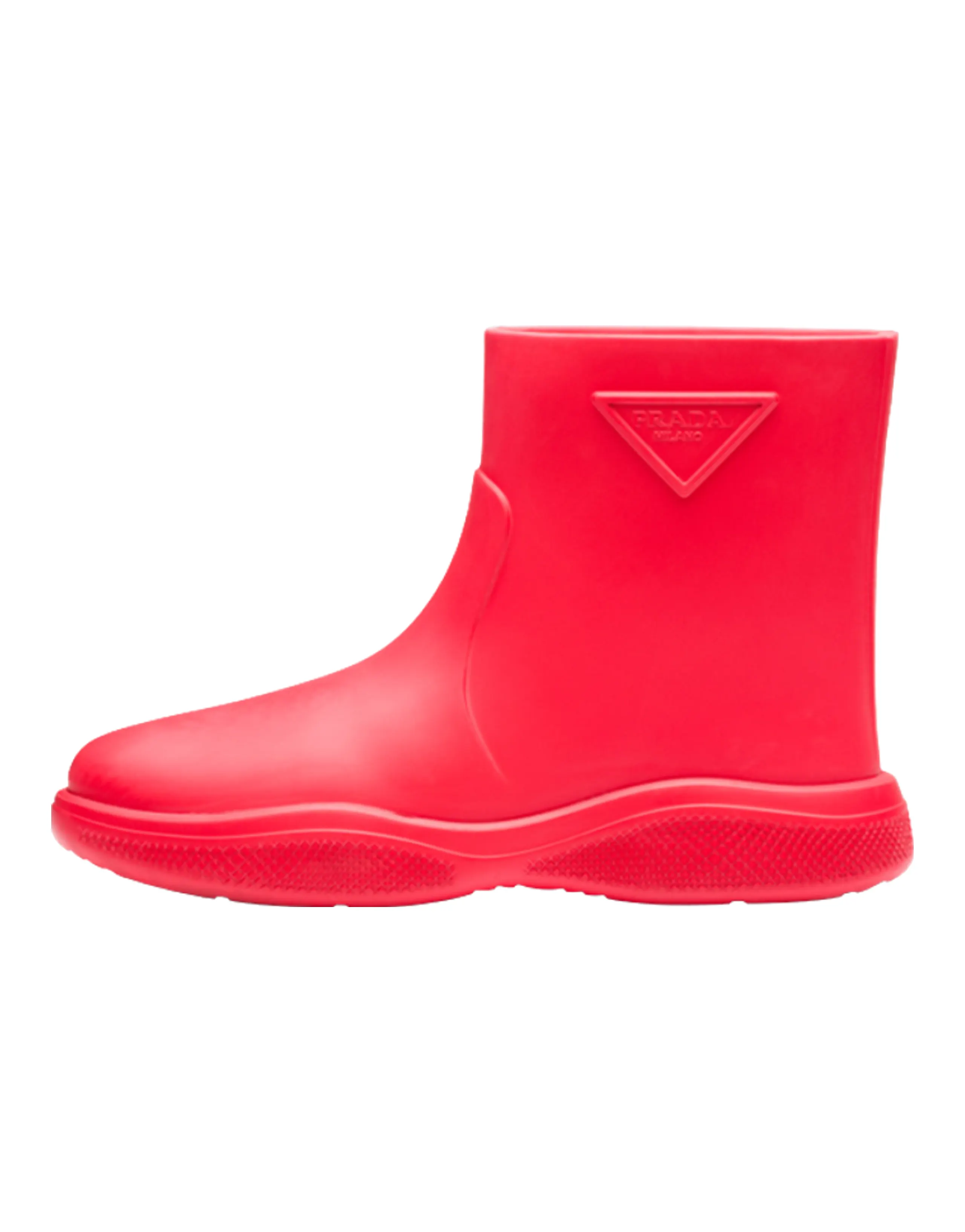 PRADA Rubber Ankle Boots Men's Red