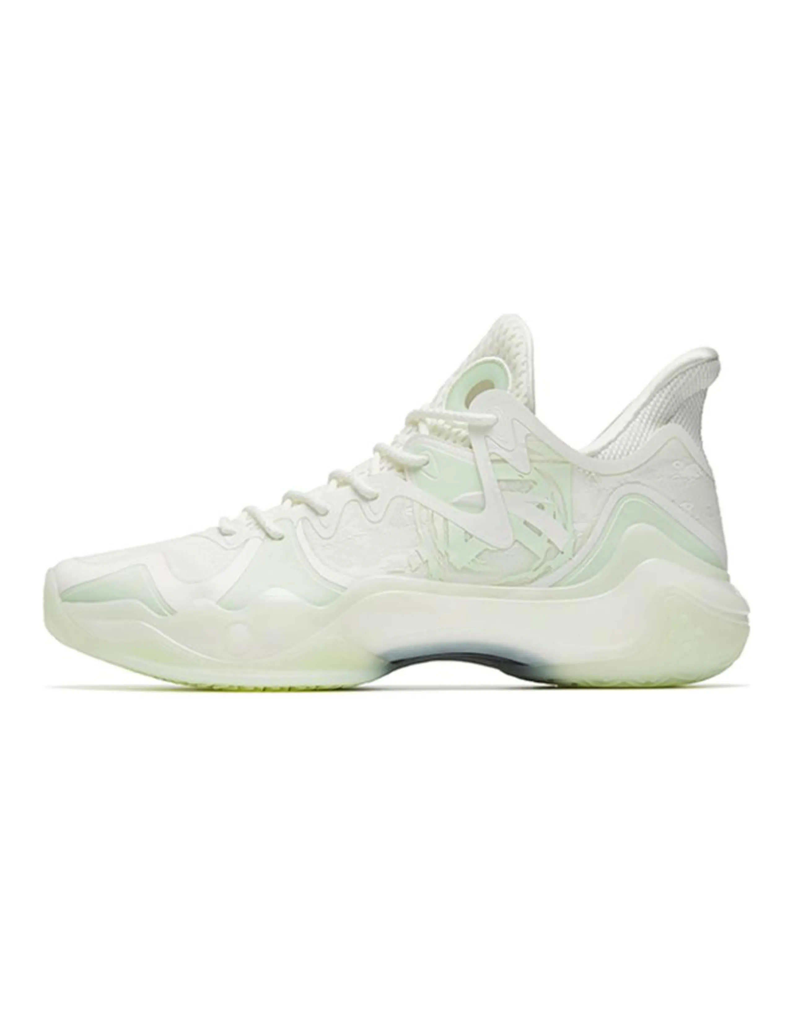 Anta Shock Wave 4 Wear-Resistant Slip-Resistant Mid-Top Performance Basketball Shoes Men's White