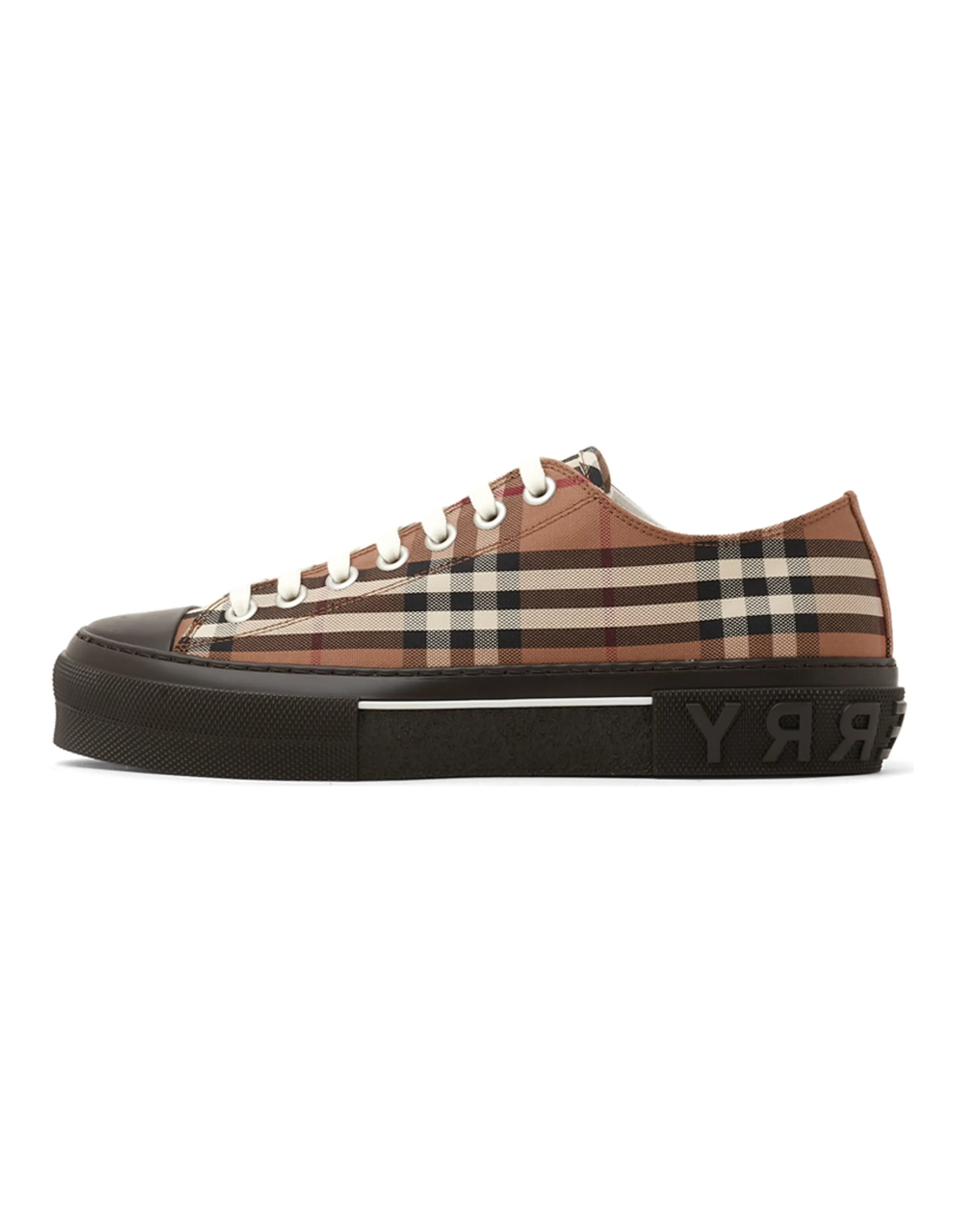 Burberry Vintage Check Lace-Up Sneaker Beige Brown