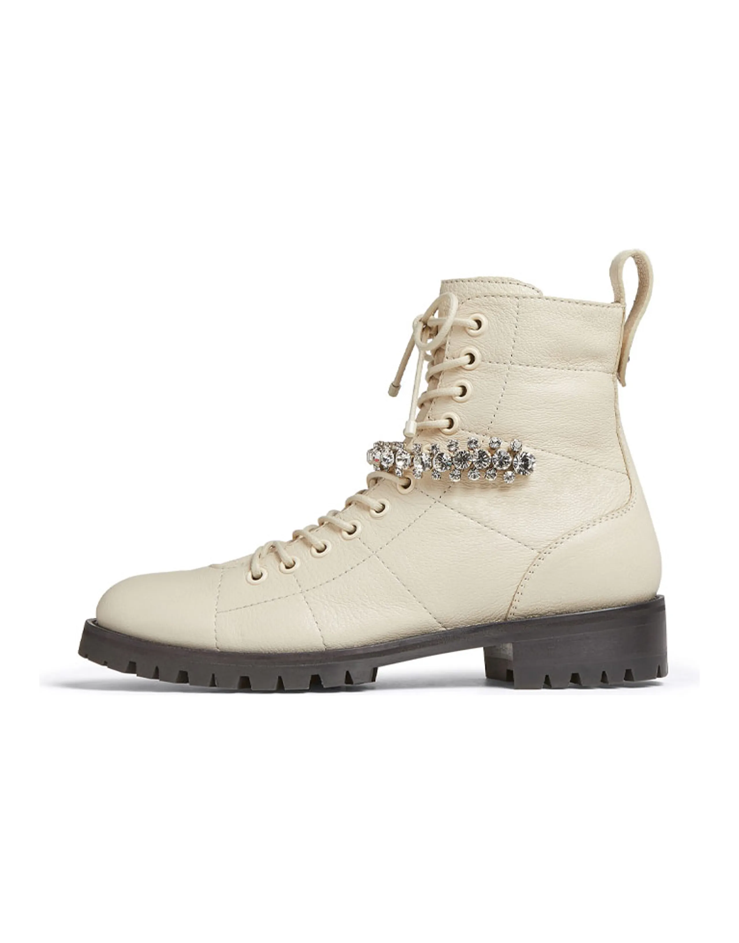 Jimmy Choo Cruz Flat Martin Boot Women's Ecru
