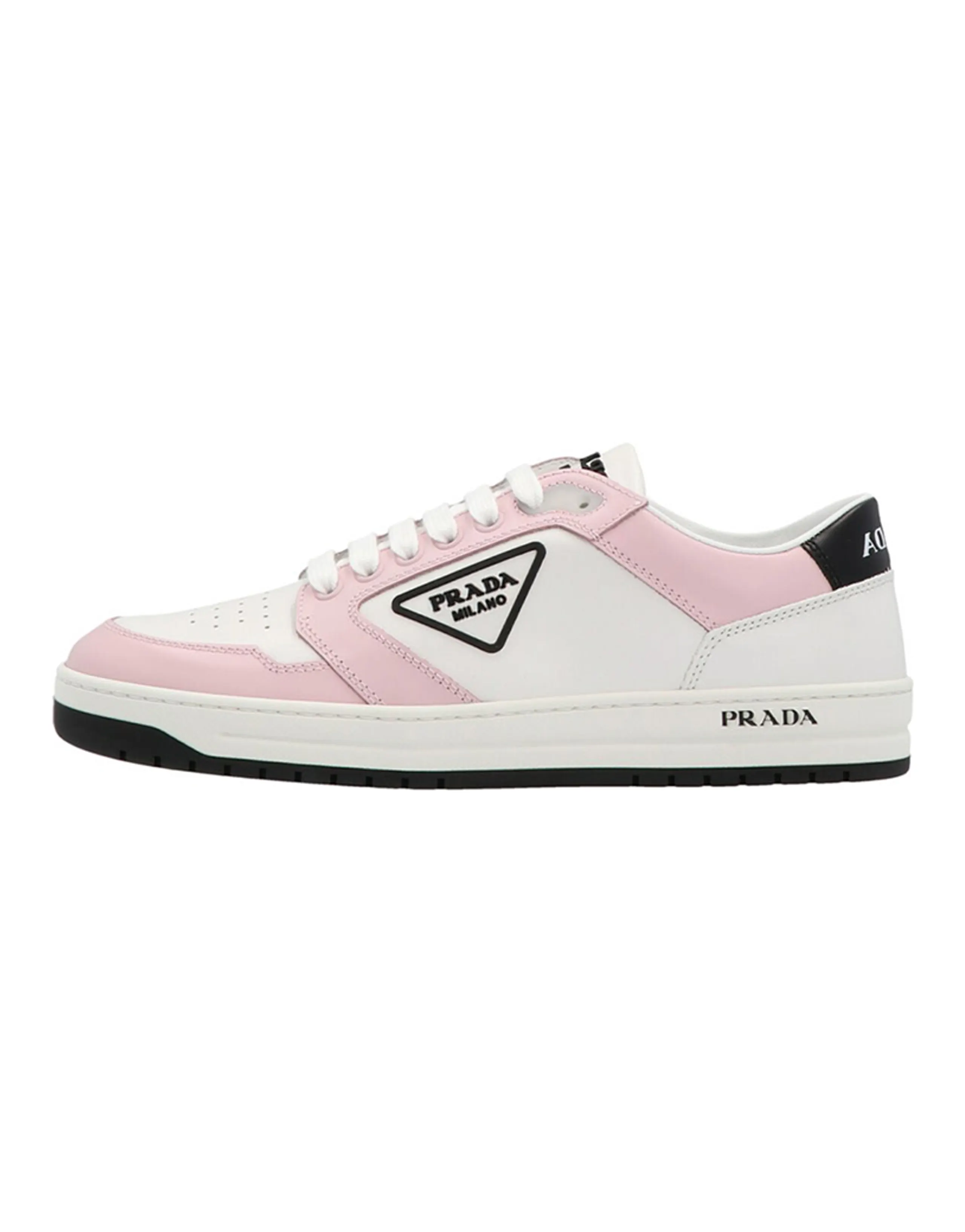 PRADA District Sneaker White Pink Perforated Leather Women's