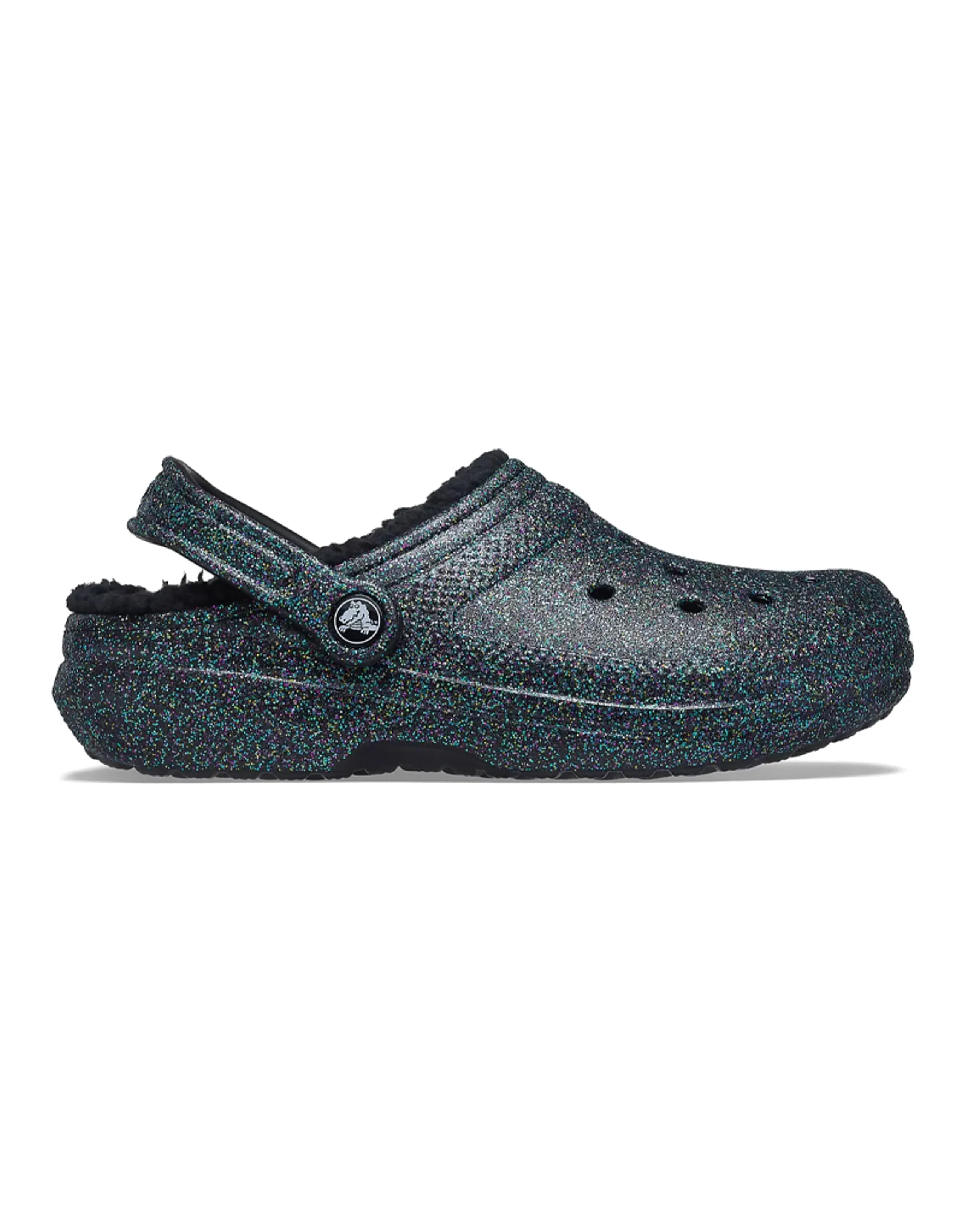 Crocs Classic Glitter Black Lined Clogs 'Starry Skies' Women's