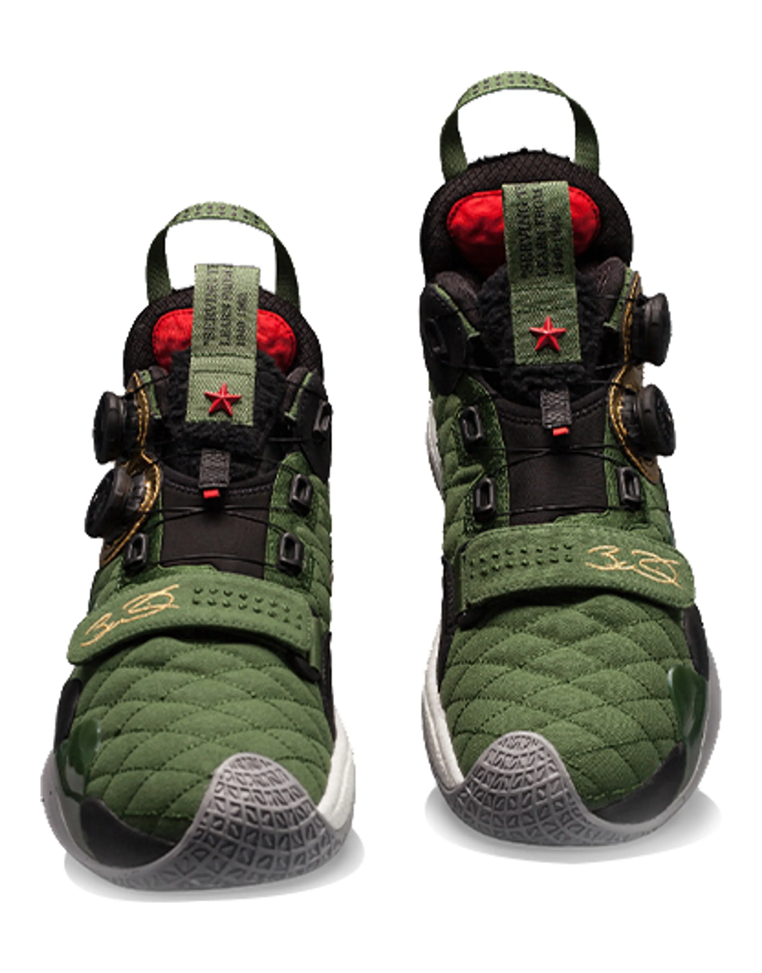LINING WOW 8 Basketball Shoes Men Mid-Top Army Green