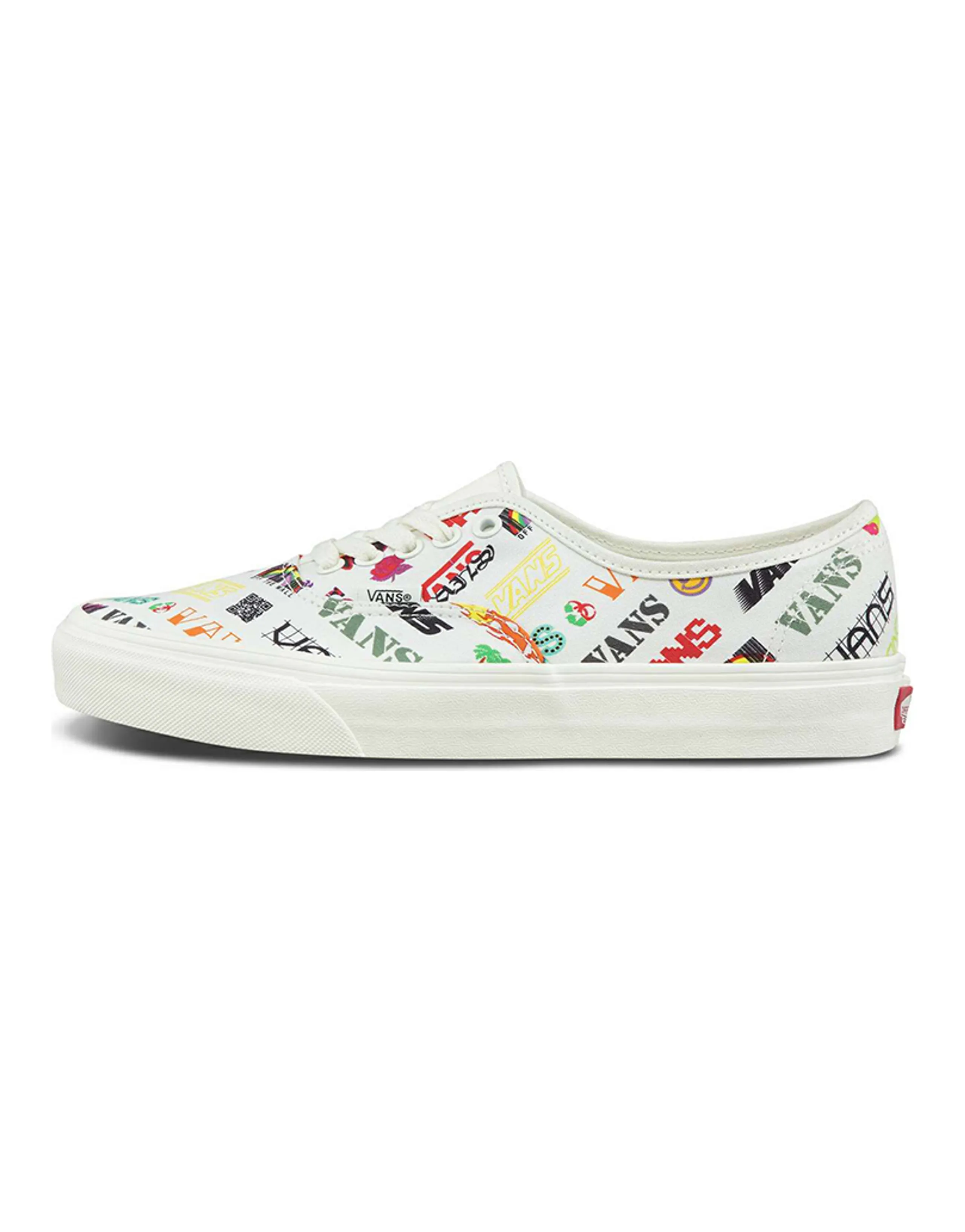 Vans Authentic Breathable Lightweight Low Top Casual Skate Shoes Unisex White Multi Color