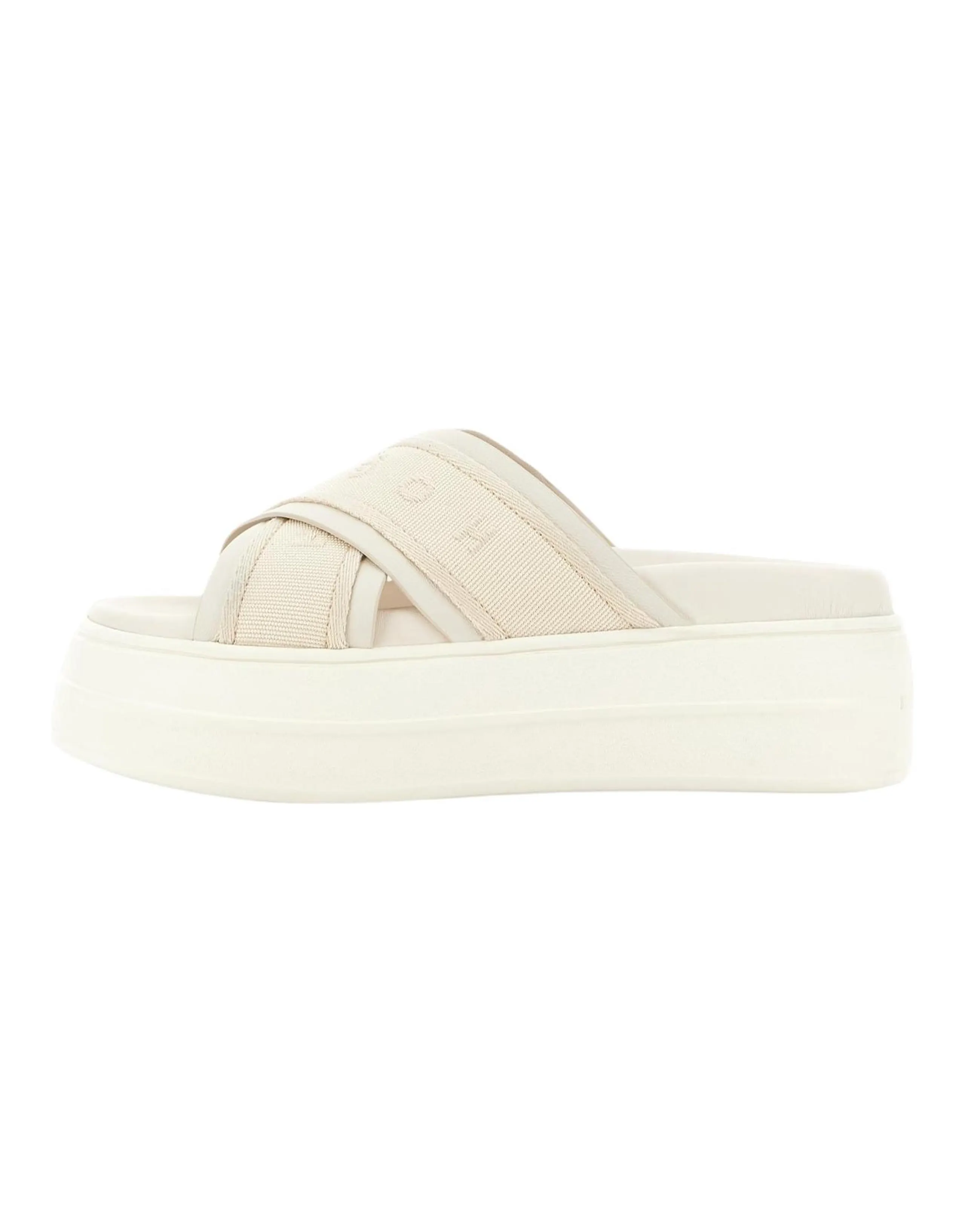 HOGAN Skyscraper Leather Open-Toe Slide Sandals 6cm Women's White