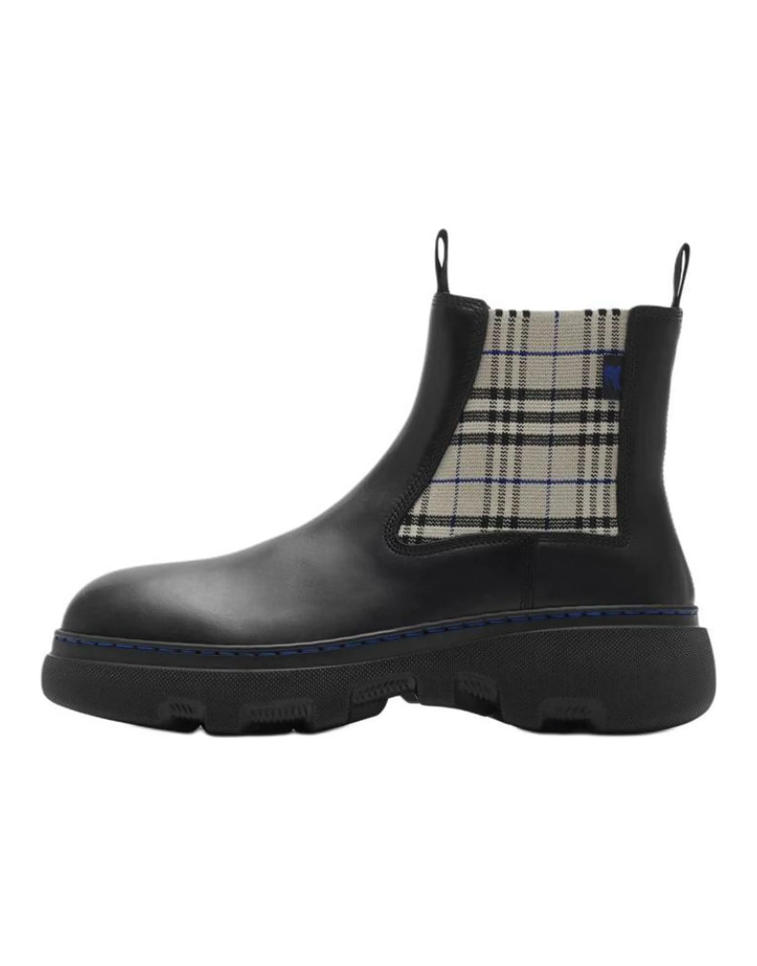 Burberry Creeper Calfskin Round Toe Pull-On Chelsea Boots Women's Black
