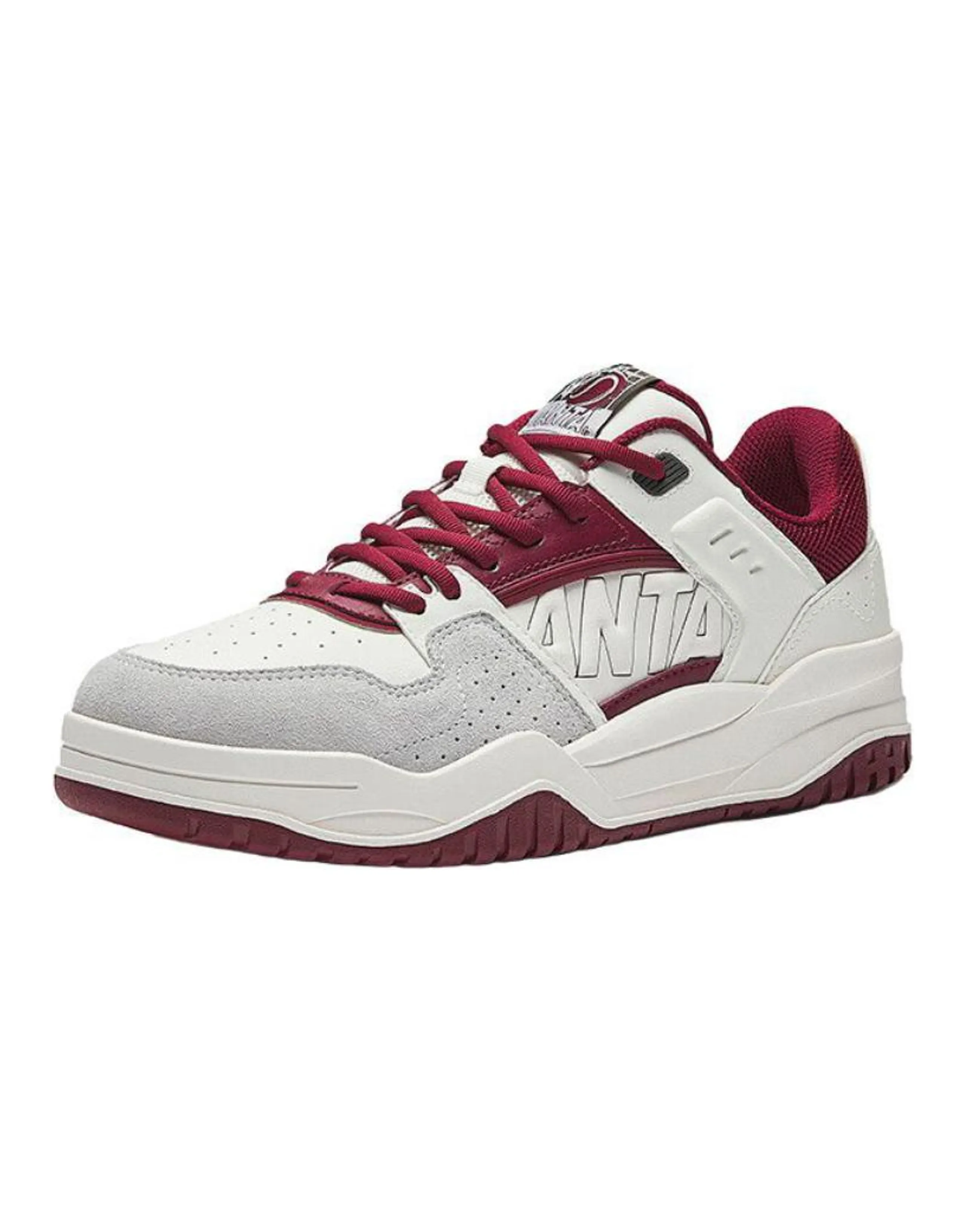 Anta Slam Slip-Resistant Height Increasing Low-Top Skateboard Shoes Men's White Red Gray