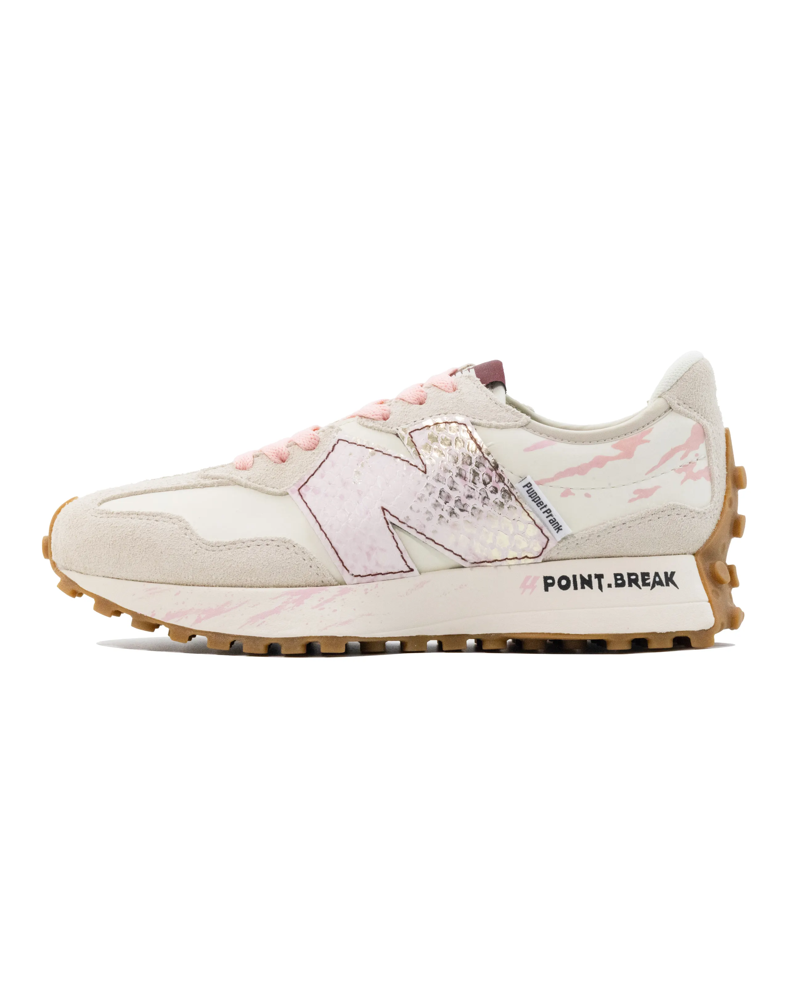 Custom Sneakers New Balance NB 327 'Pink Scale' Low-Top Running Shoes Women's White Grey