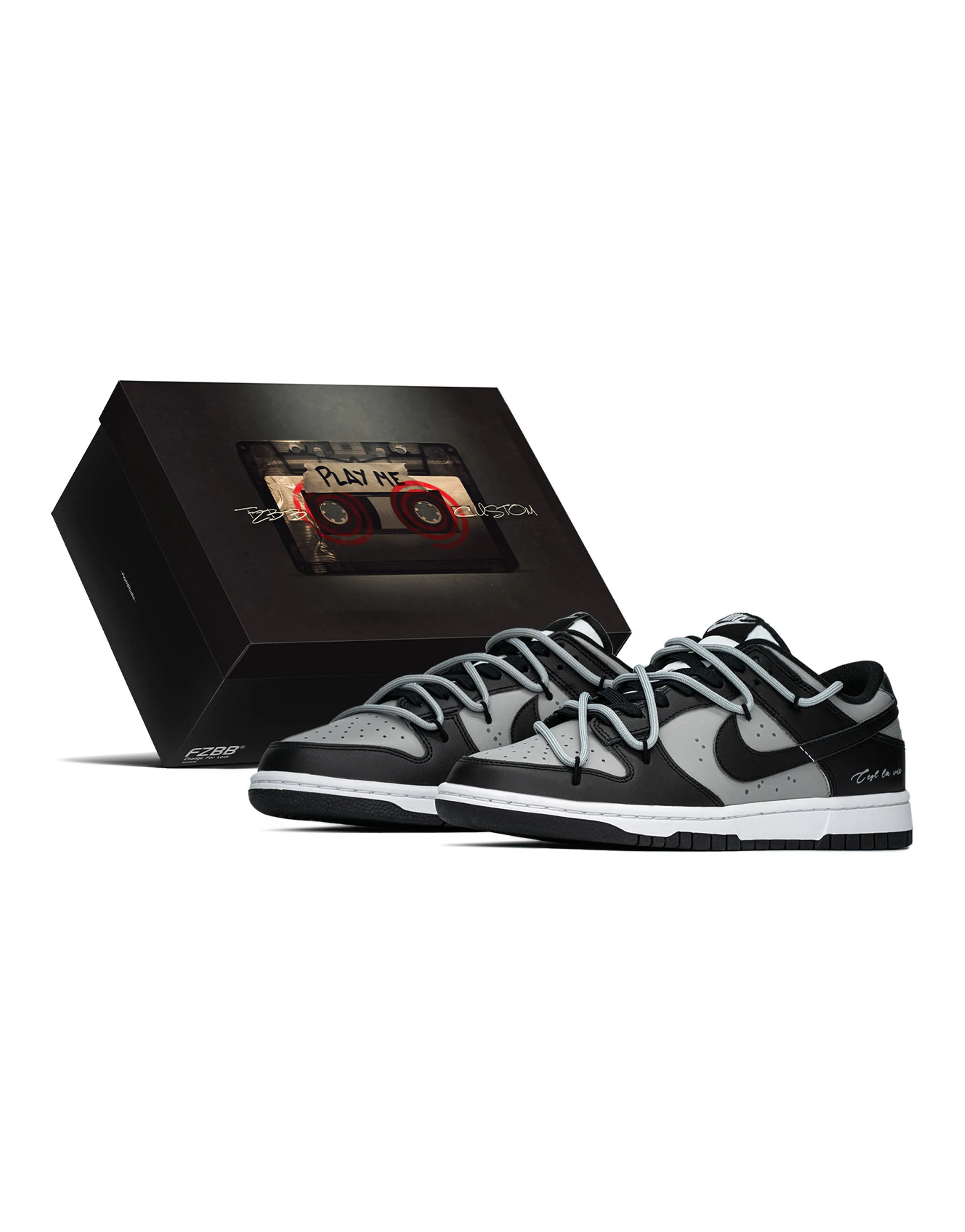 Nike Dunk Skateboard Shoes Unisex Low-Top Black/Gray