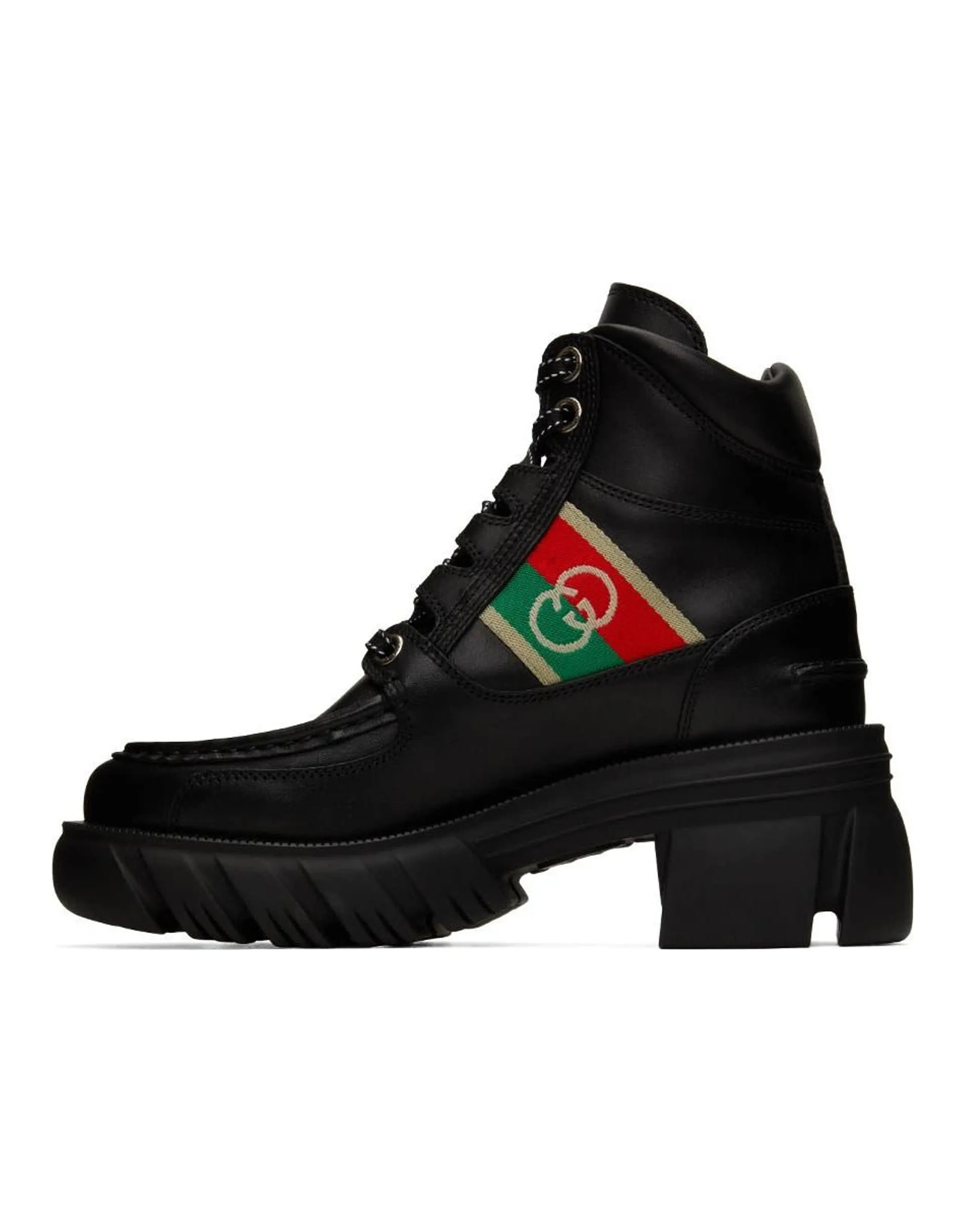 GUCCI 60mm Romance Leather Combat Boot Black Women's