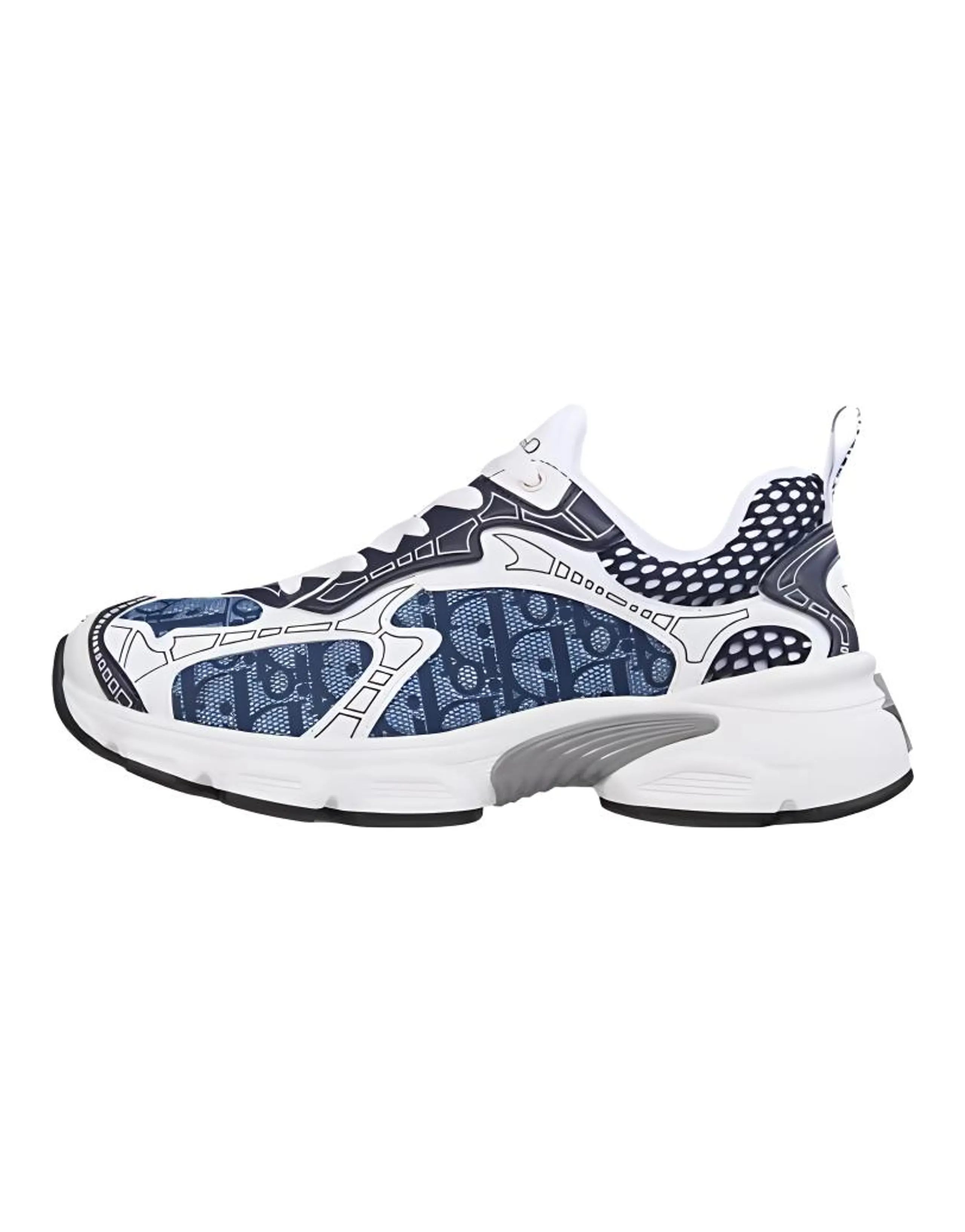DIOR Vibe Monogram Low-Top Casual Shoes Women's Blue