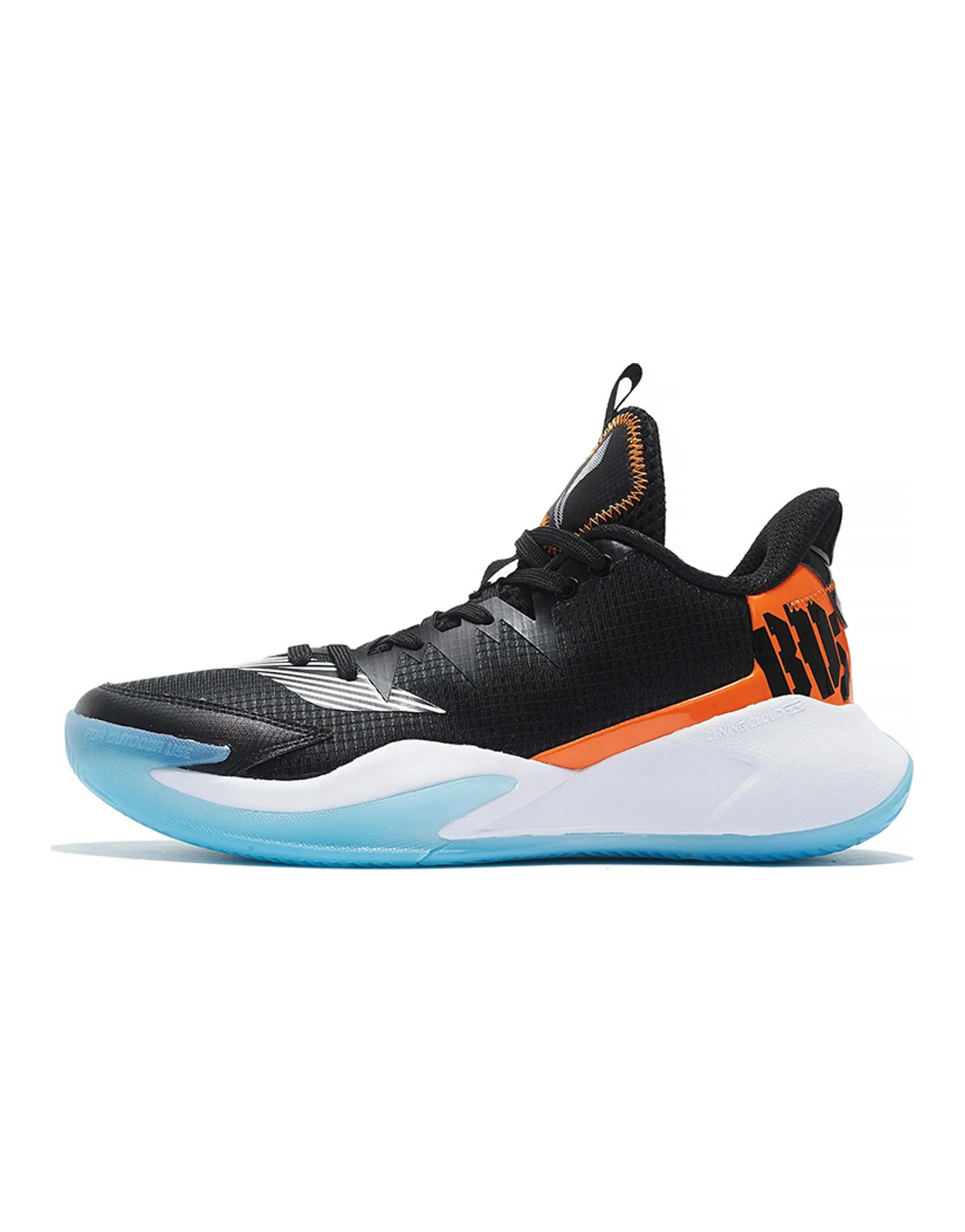 LINING Storm Low Basketball Shoes Men High-Top Black/Orange