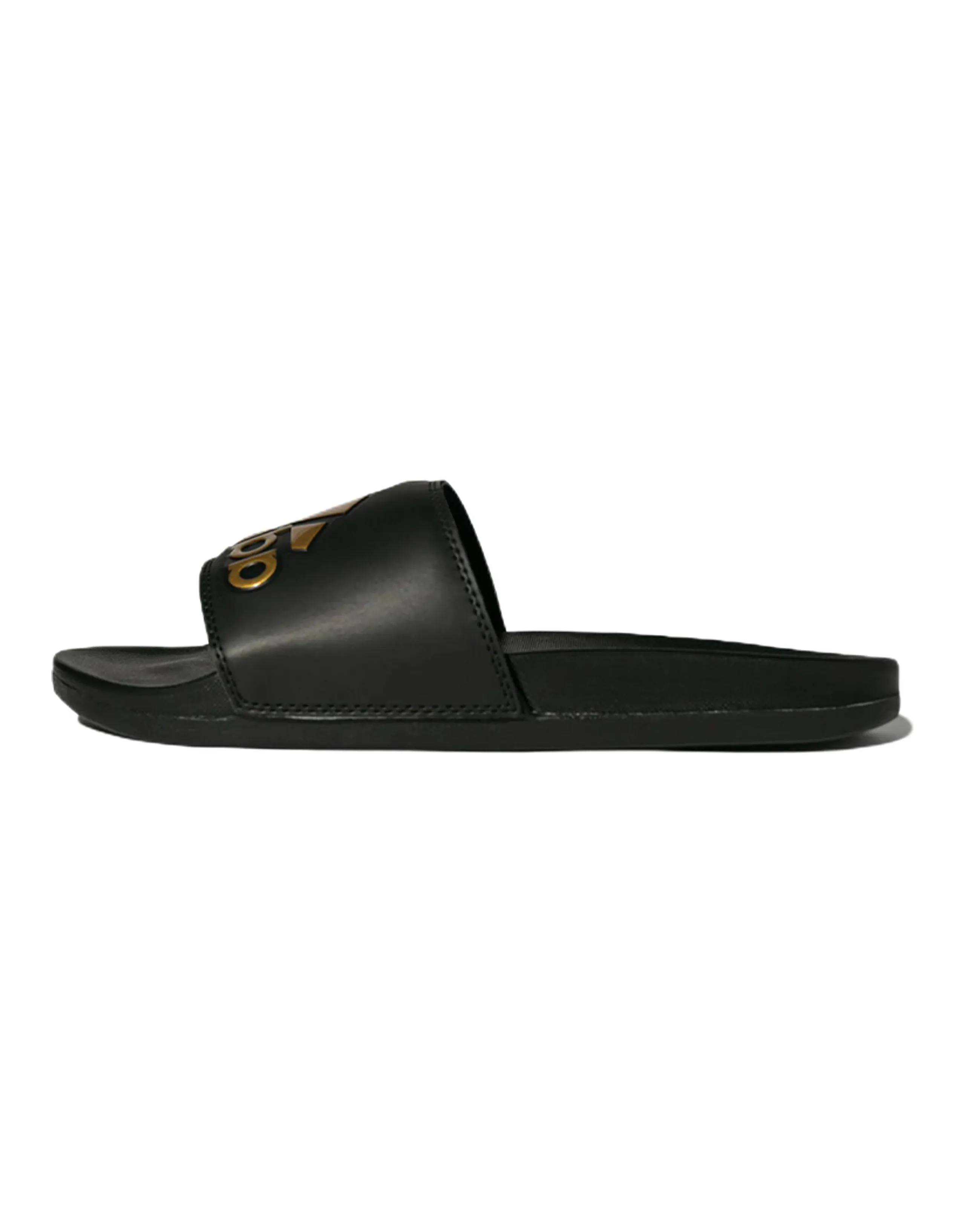 Adidas Adilette Comfort Slides Core Black Gold Metallic