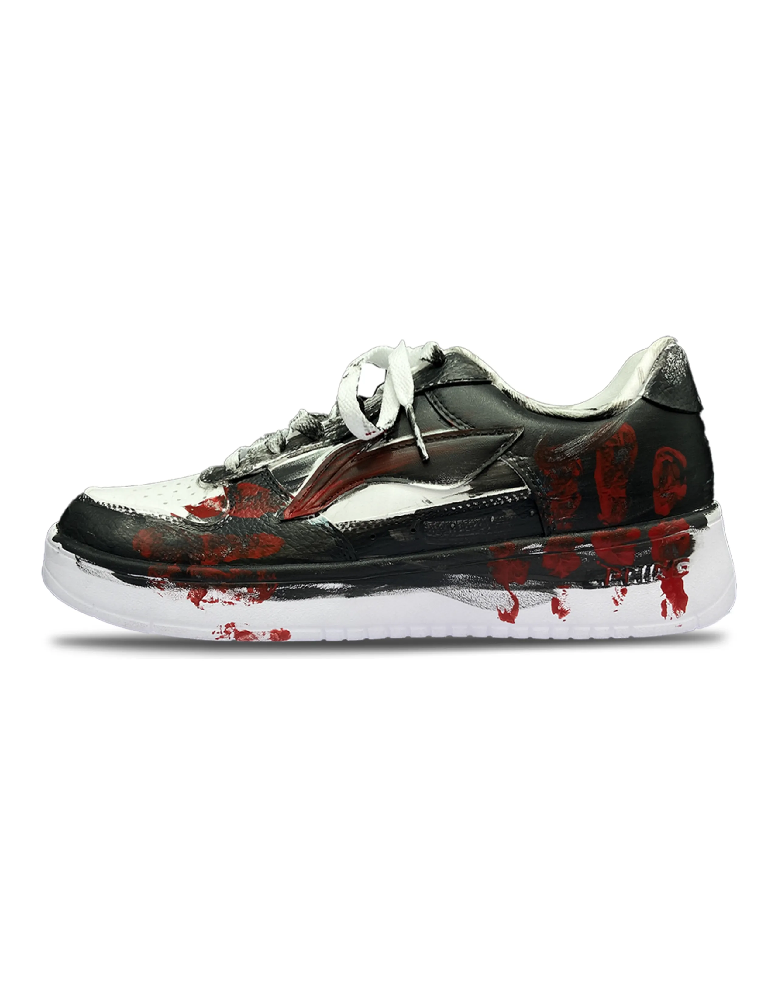 LiNing Pontoon Boats Anti-Slip Wear-Resistant Low-Top Skateboard Shoes Unisex Black White Red