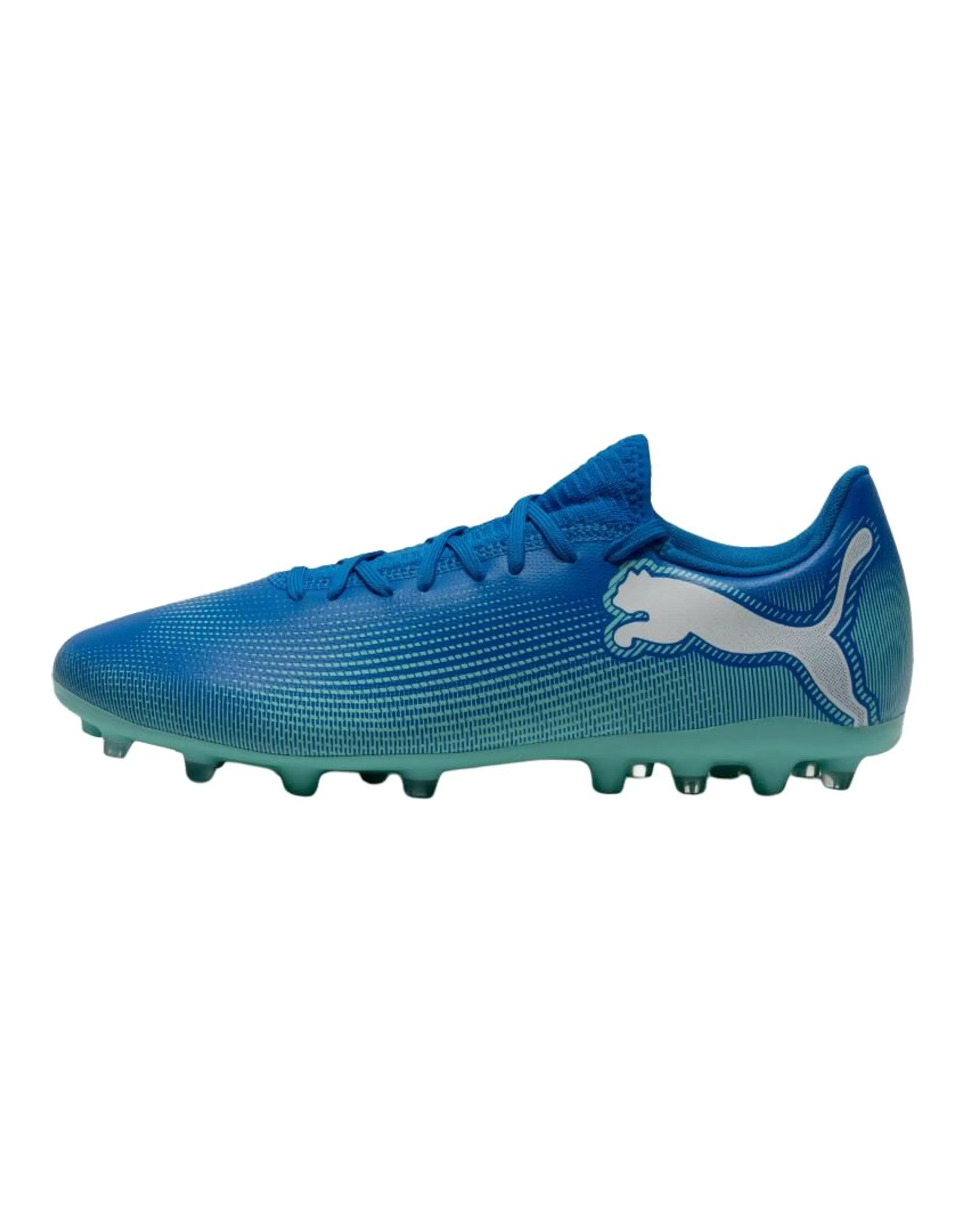 PUMA FUTURE 7 PLAY MG Rubber Short Studs Artificial Ground Breathable Soccer Shoes Men's Blue White