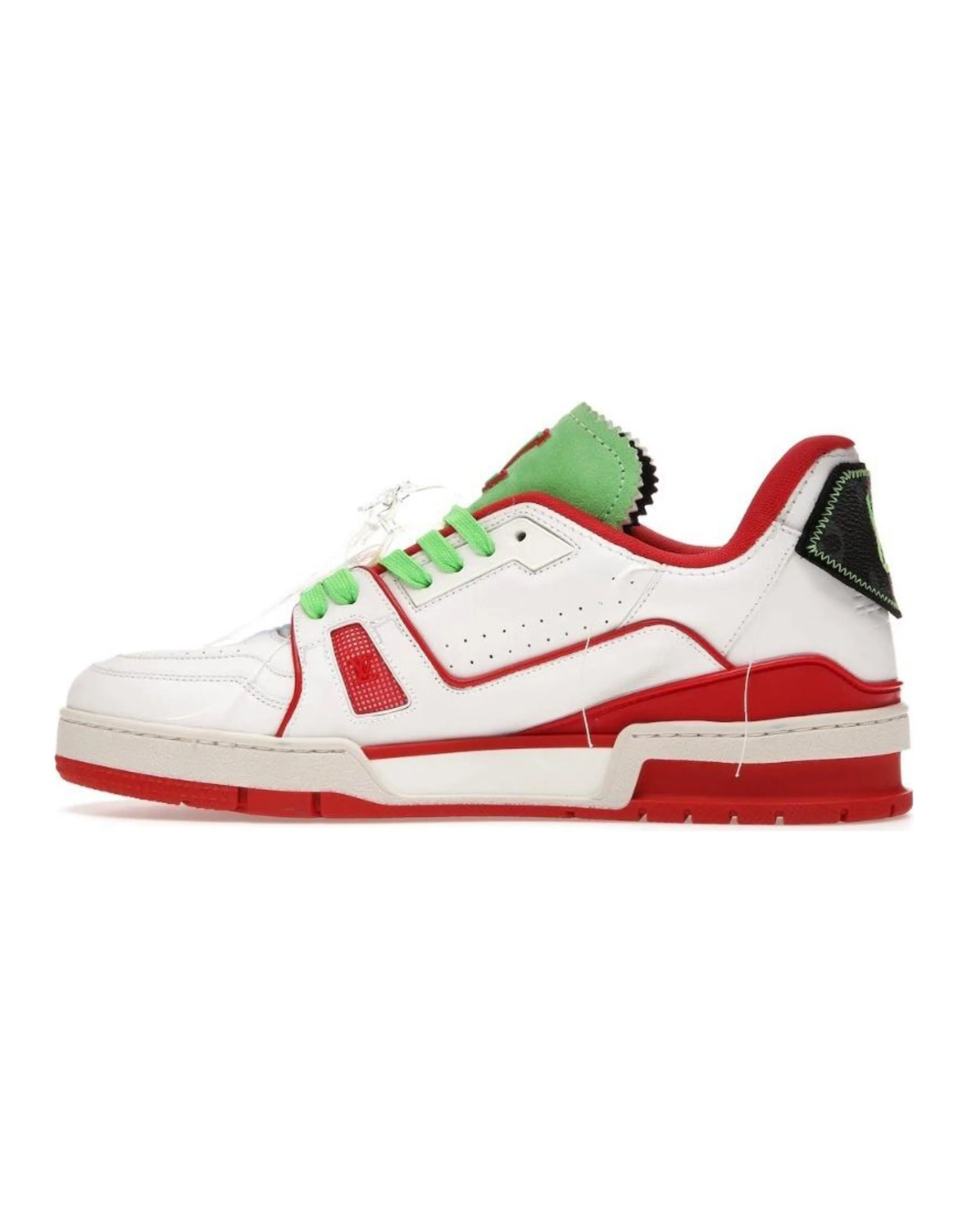 LOUIS VUITTON Trainer Low Top Stylish Skateboarding Shoes Men's Red White Green New York Limited