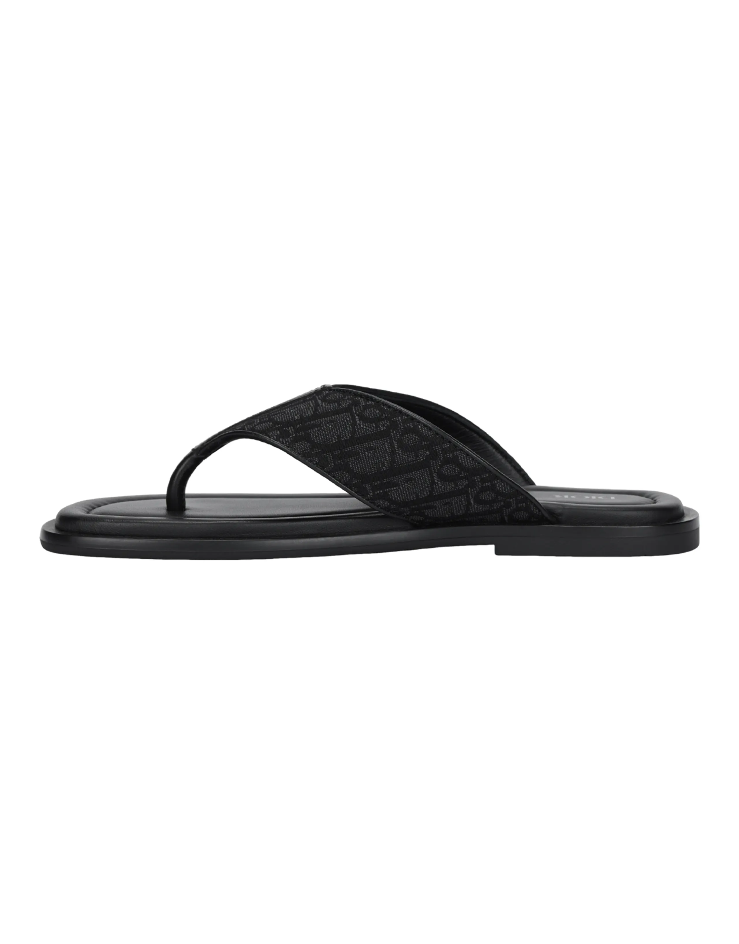DIOR Alias Classic Print Cow Leather Round-Toe Slip-On Flip-Flops Men's Black