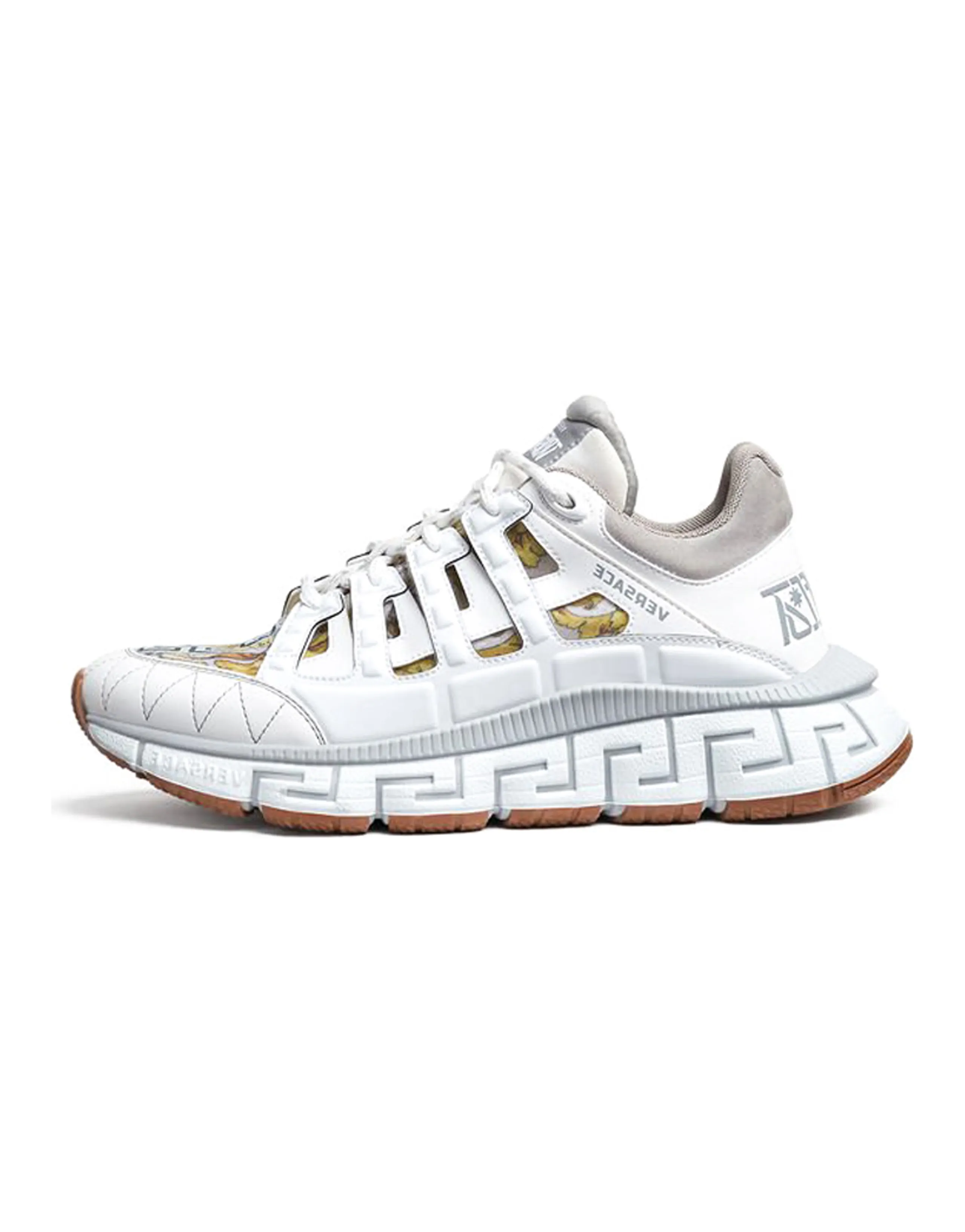 VERSACE Trigreca White Grey Barocco Print Women's