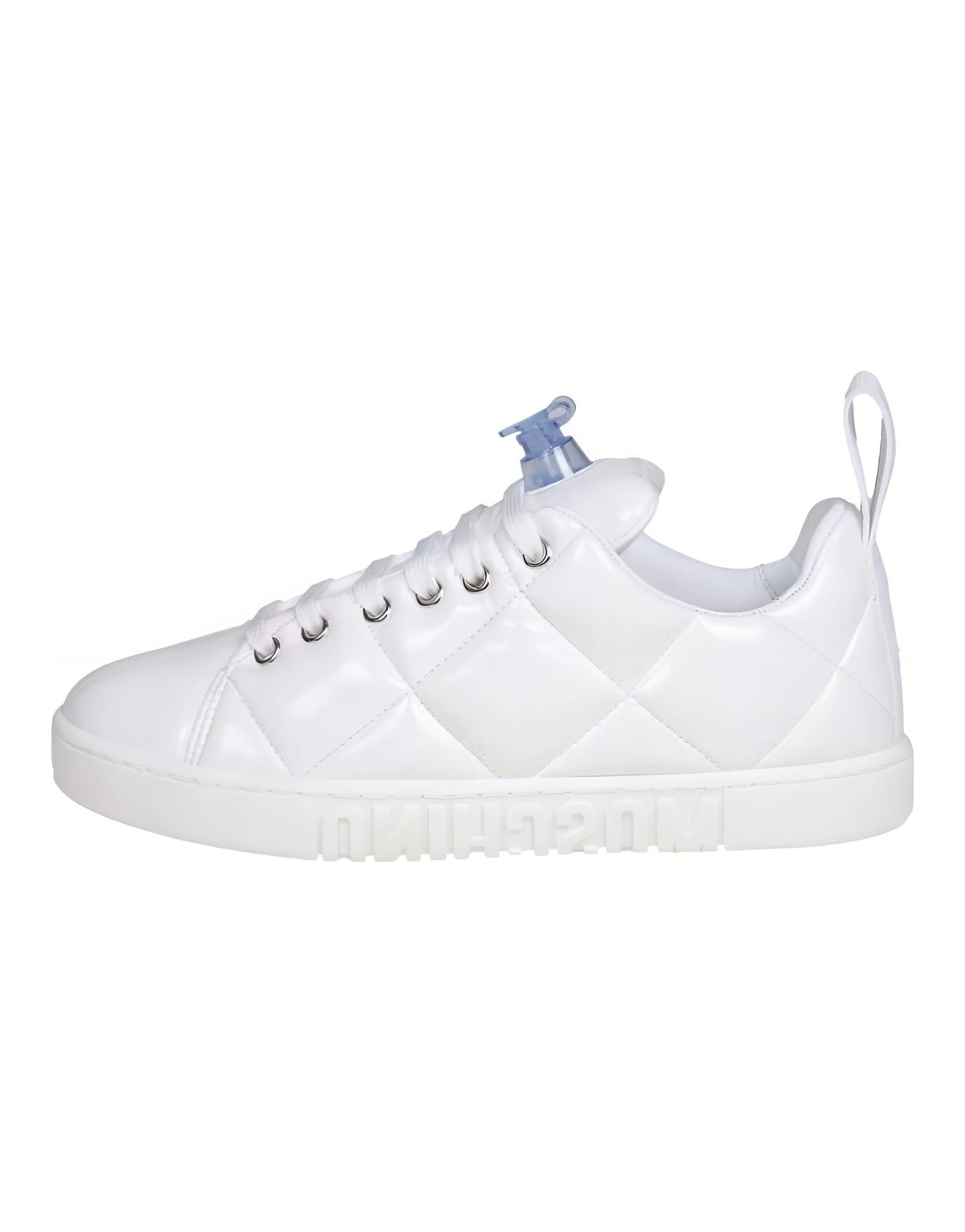 MOSCHINO Leather Low-Top Lace-Up Sneakers Women's White