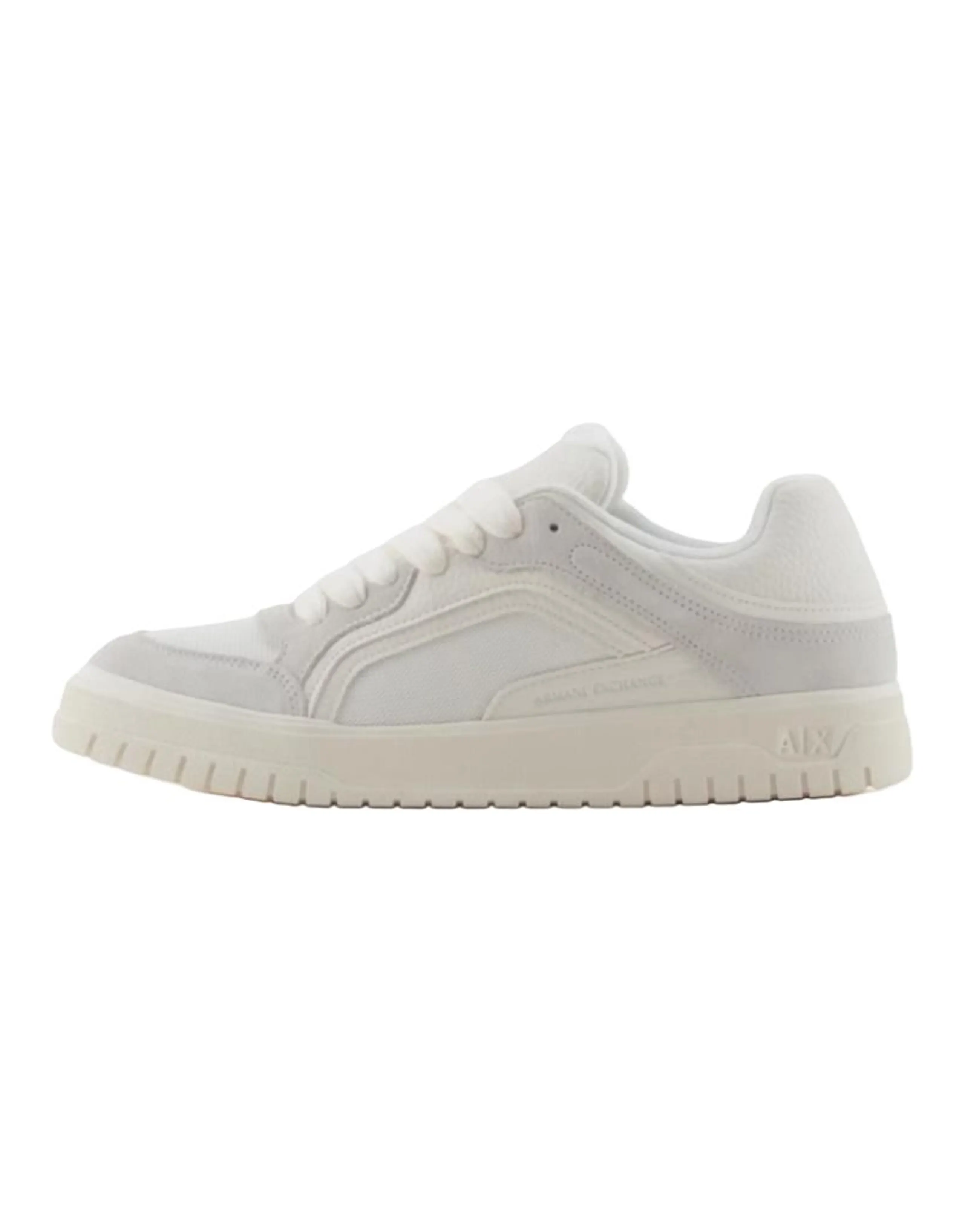 ARMANI EXCHANGE Lace-Up Flat Fashion Low-Top Sneakers Men's White