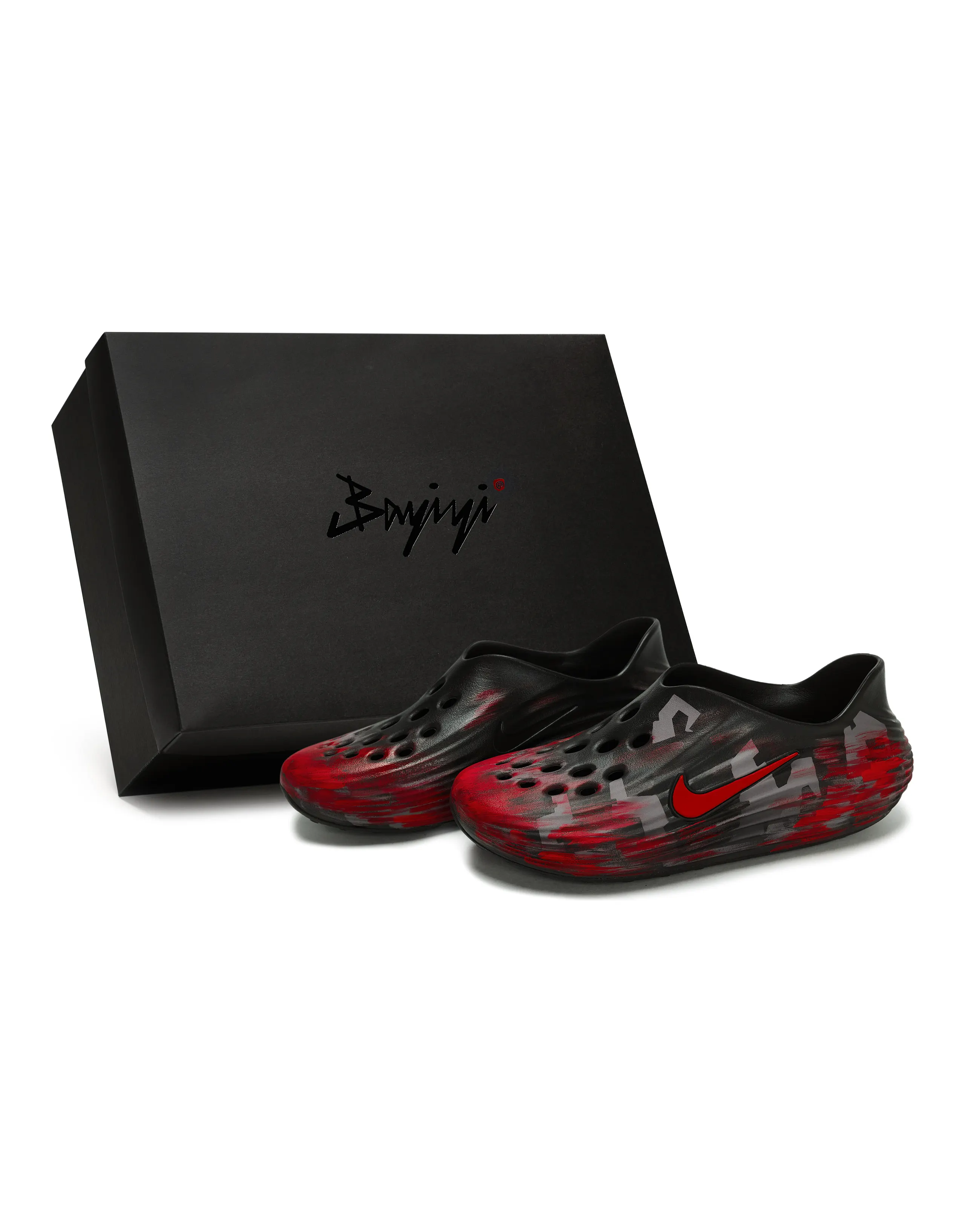 Custom Shoes Nike ReactX Rejuven8 811 Make 'Abyssal Turbulence Red' Special Box Cthulhu Myth Abstract Clogs Unisex Black Red