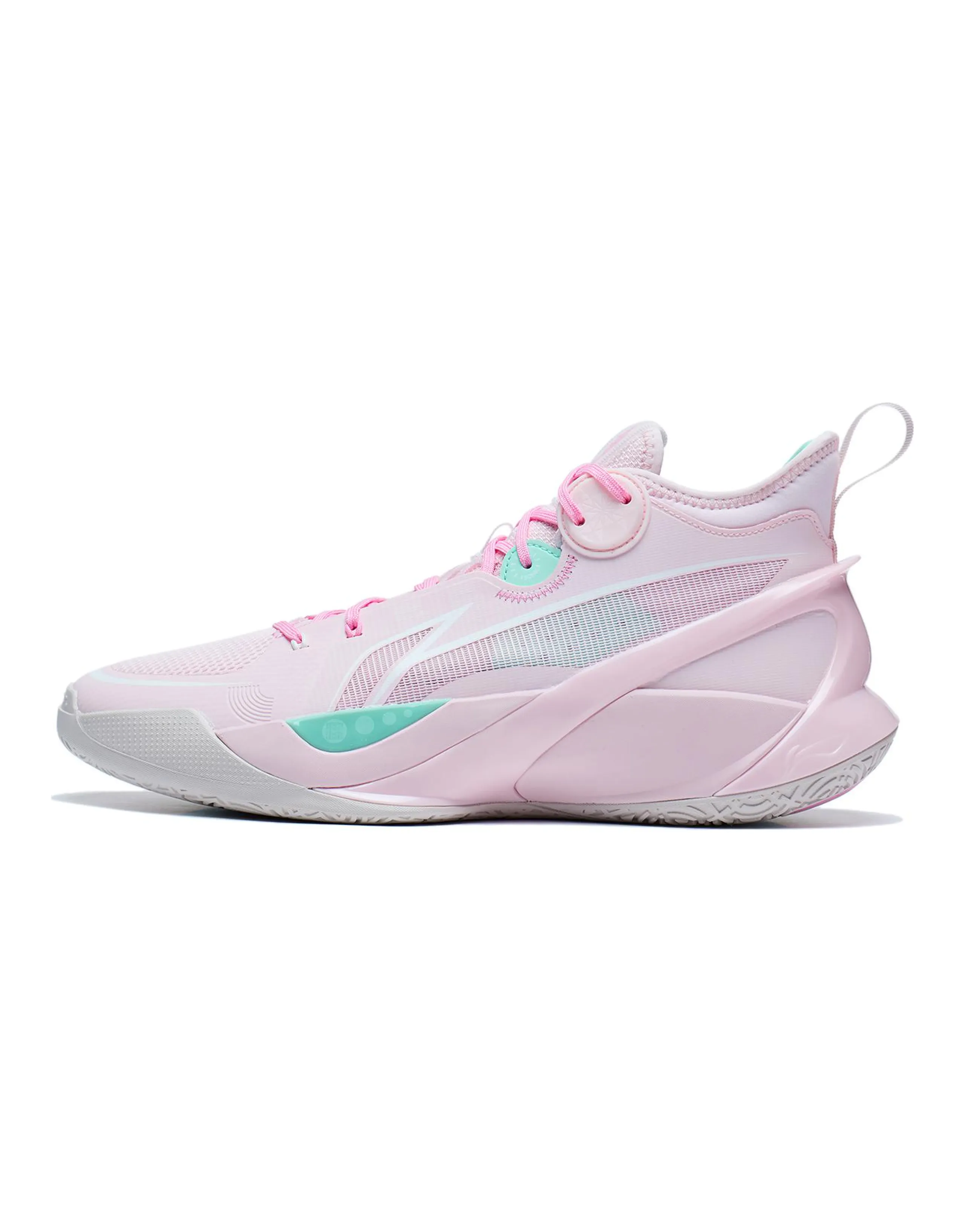 LiNing SONIC 10 Cushioned Slip-Resistant Mid-Top Basketball Shoes Unisex Primrose Pink