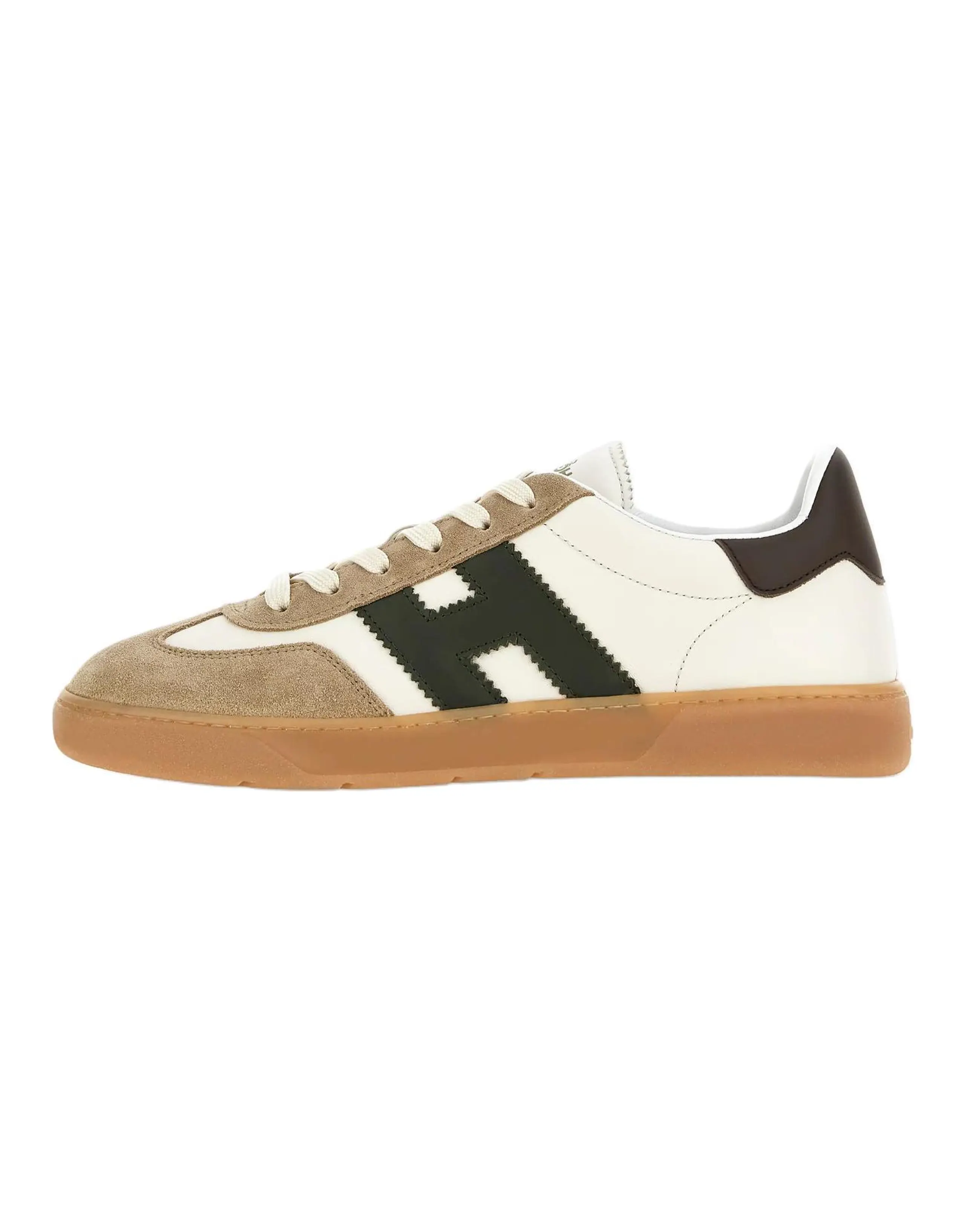 HOGAN Cool Leather Round Toe Lace-Up Low-Top Skate Shoes Men's White