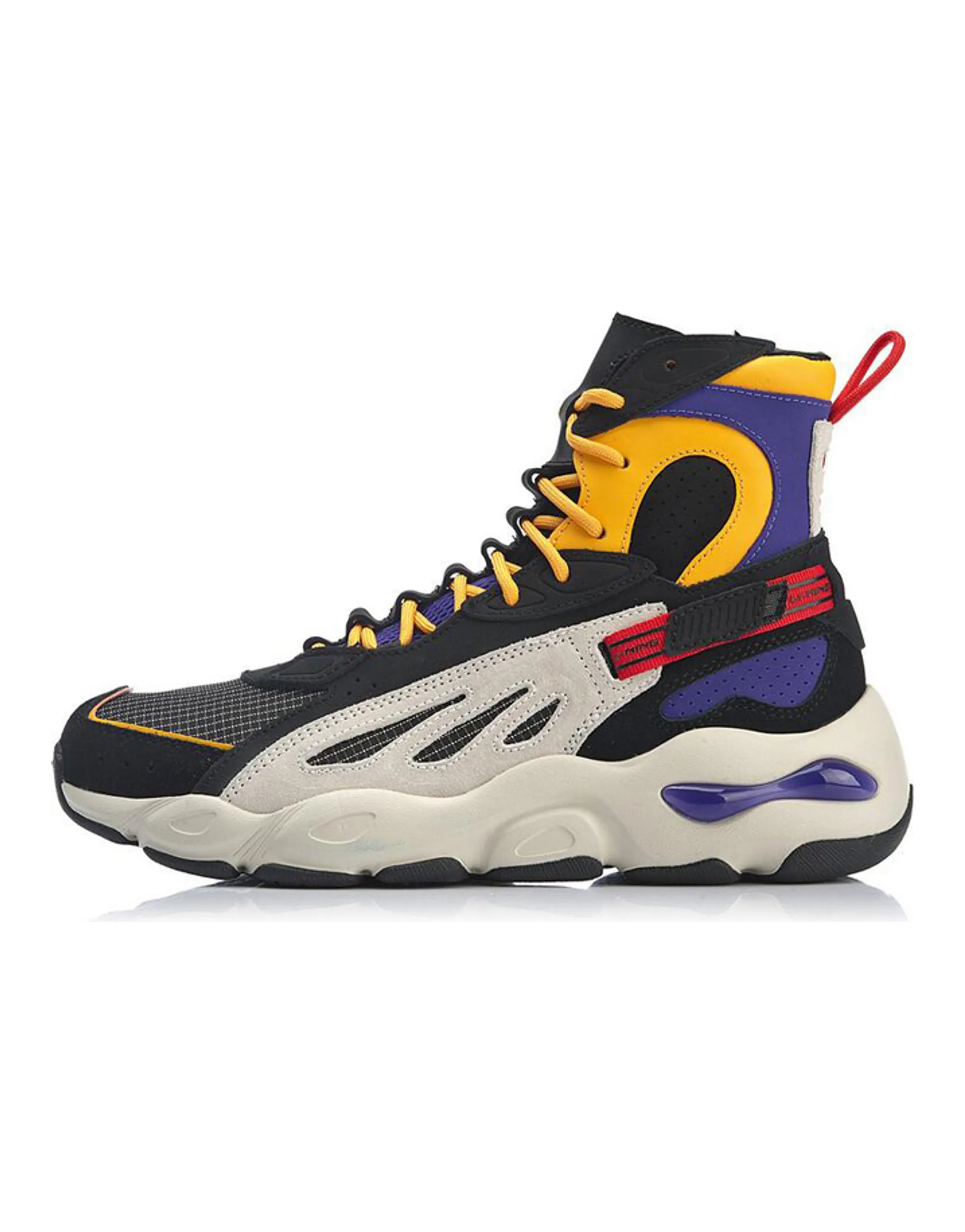 LiNing Butterfly Non-slip Lightweight High-Top Chunky Sneakers Men's Black