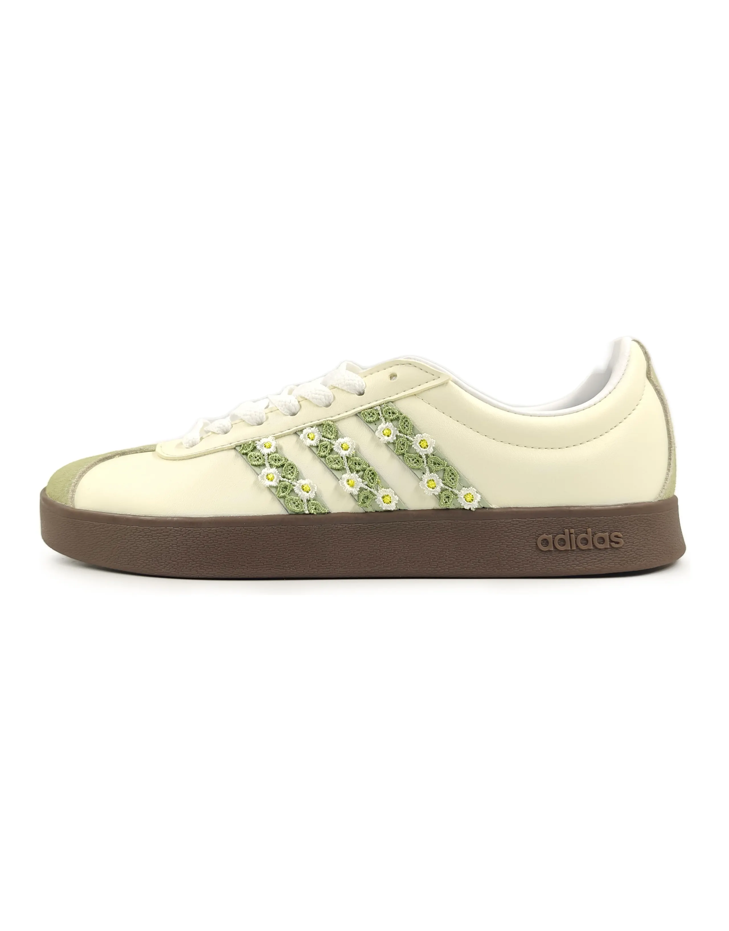 Adidas Neo Vl Court Low-Top Skateboard Shoes Unisex Yellow Green