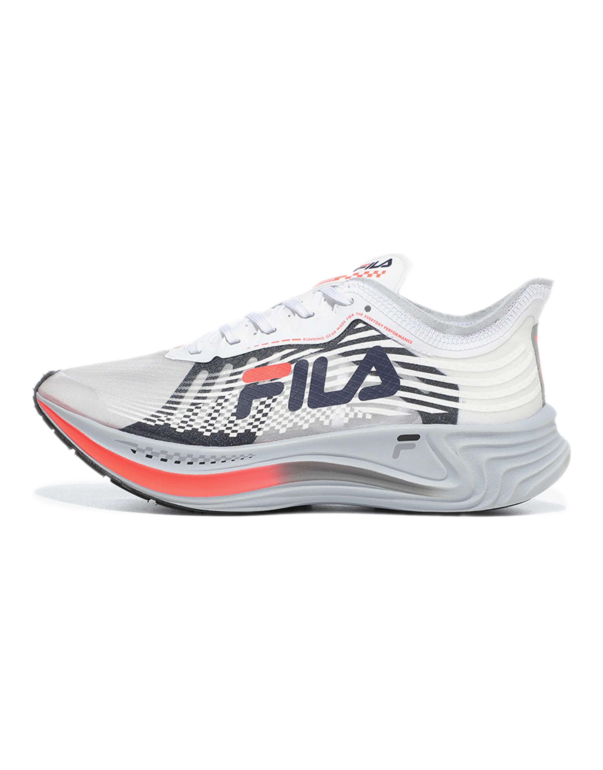 FILA Professional Cushioning Wear-Resistant Lightweight Rebound Low-Top Running Shoes Unisex White Blue Red Korean Version