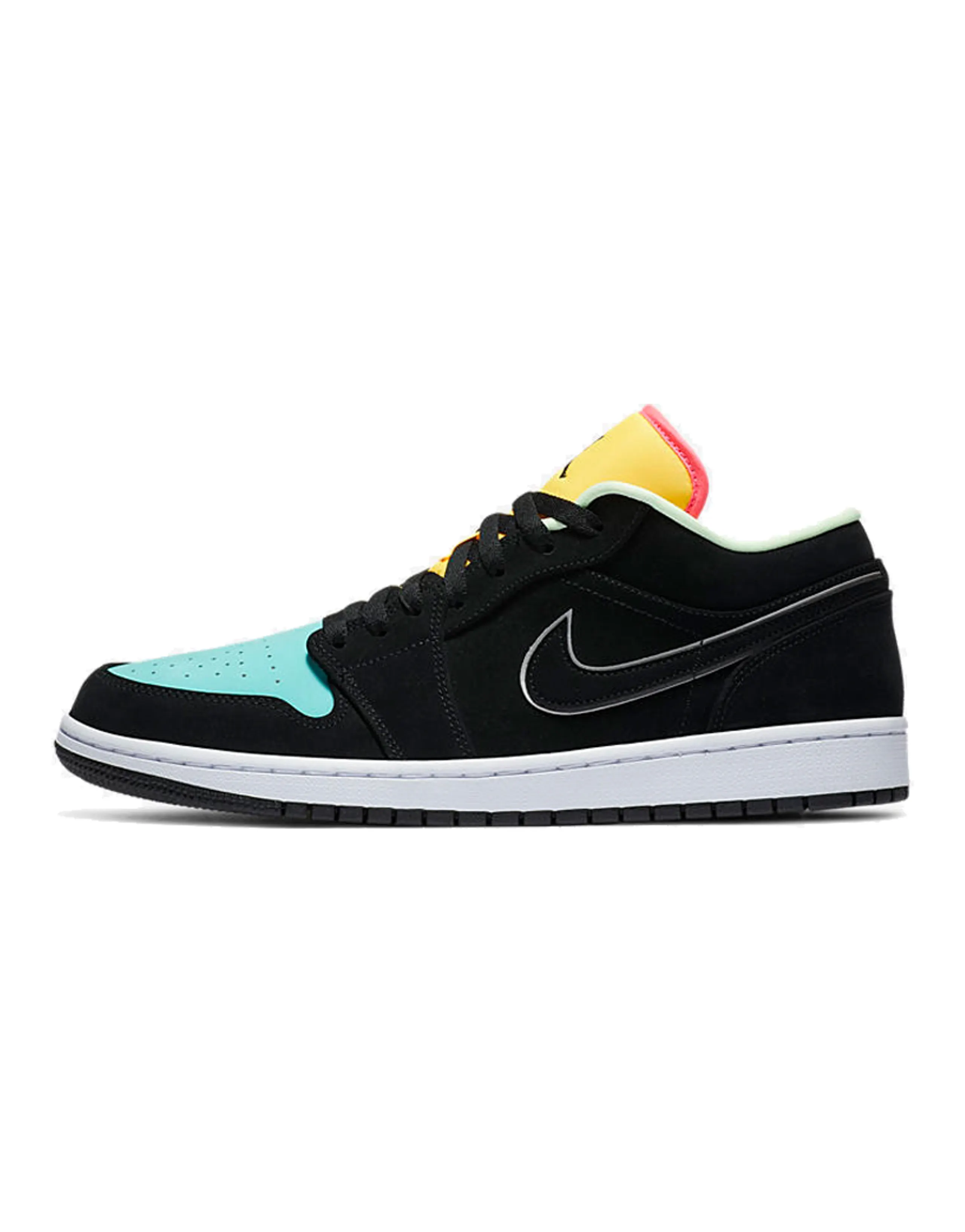 JORDAN 1 Low Black Aurora Green Laser Orange