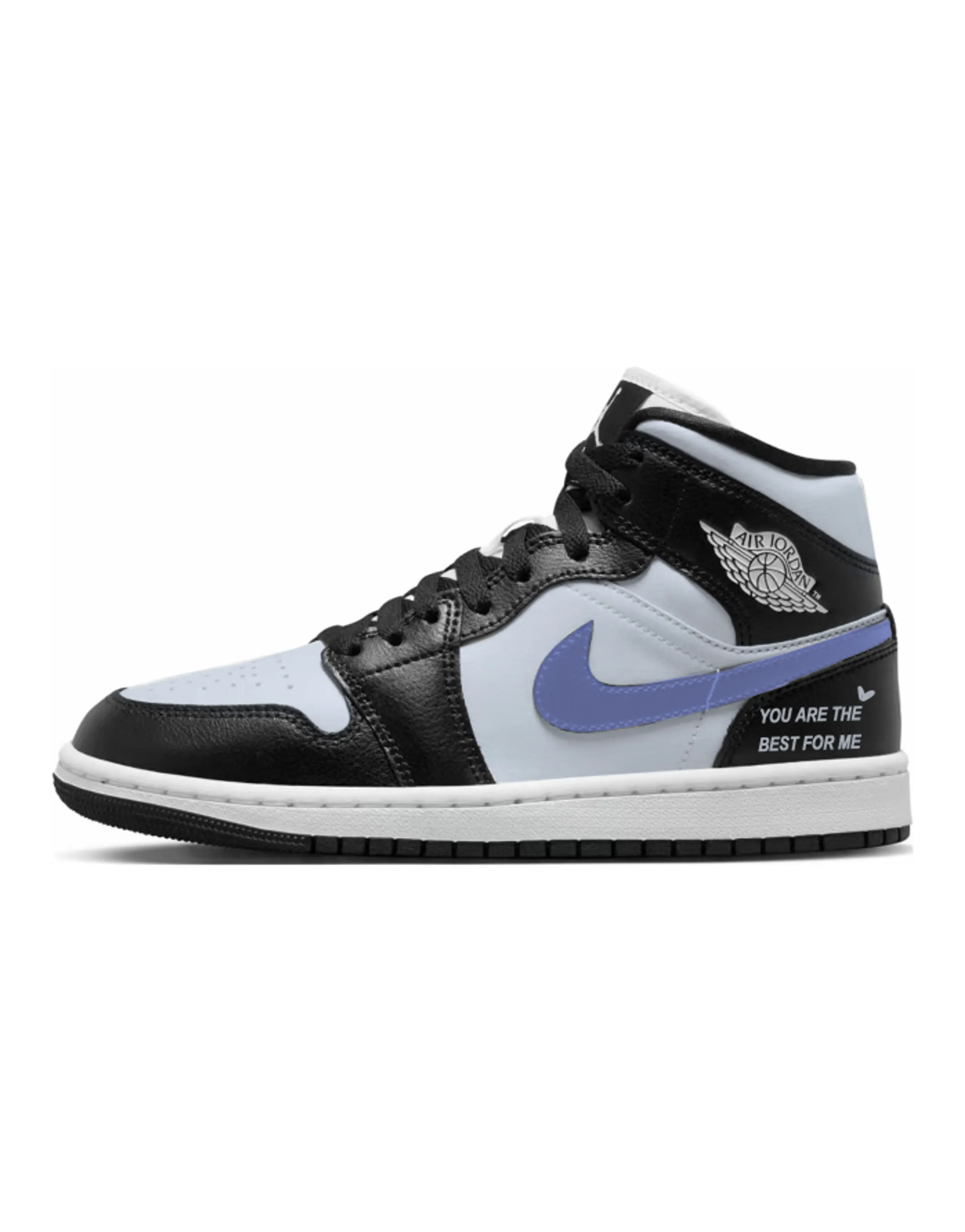 JORDAN Air JORDAN 1 Vintage Basketball Shoes Women's Mid-Top Black White