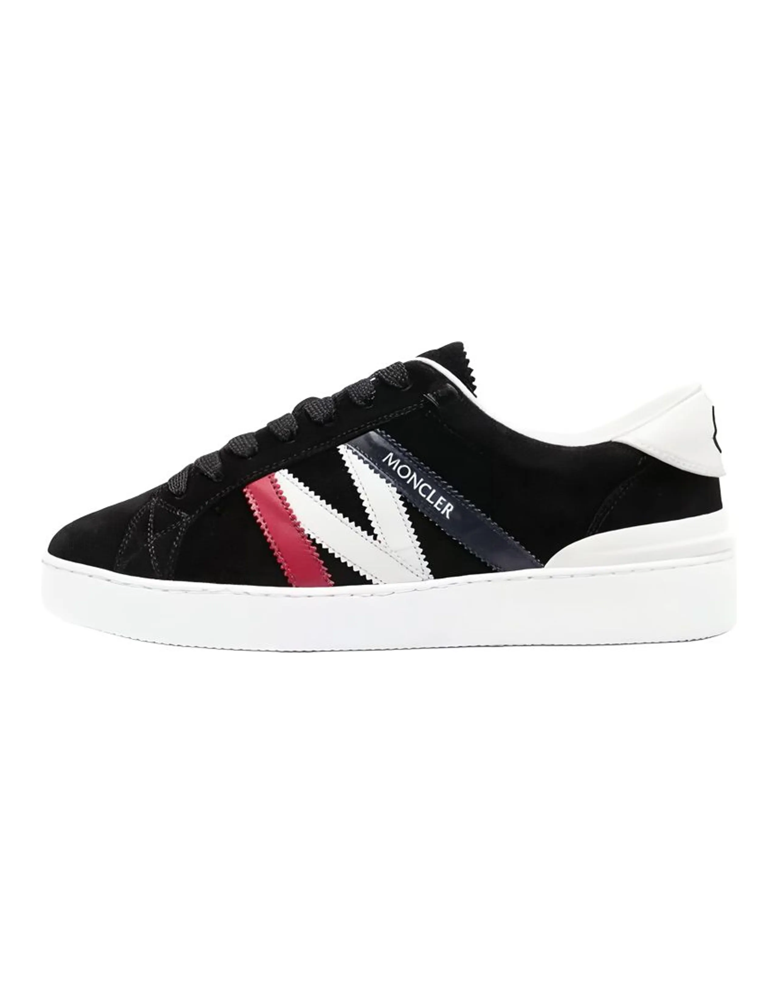 Moncler Suede Round Toe Lace-Up Low-Top Sneakers Men's Black