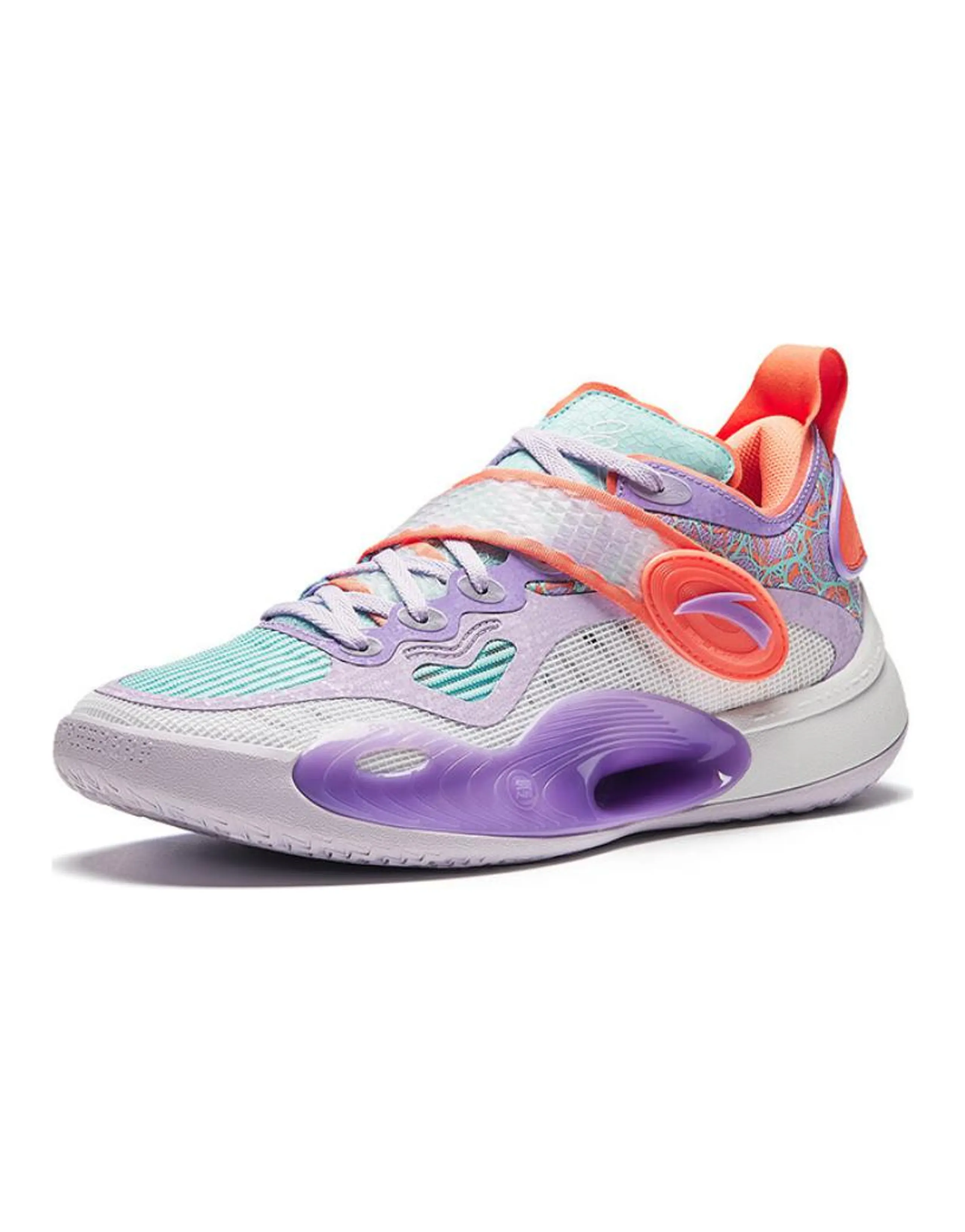 Anta Water 6 Comfortable Versatile Slip-Resistant Low-Top Basketball Shoes Men's Purple White Orange