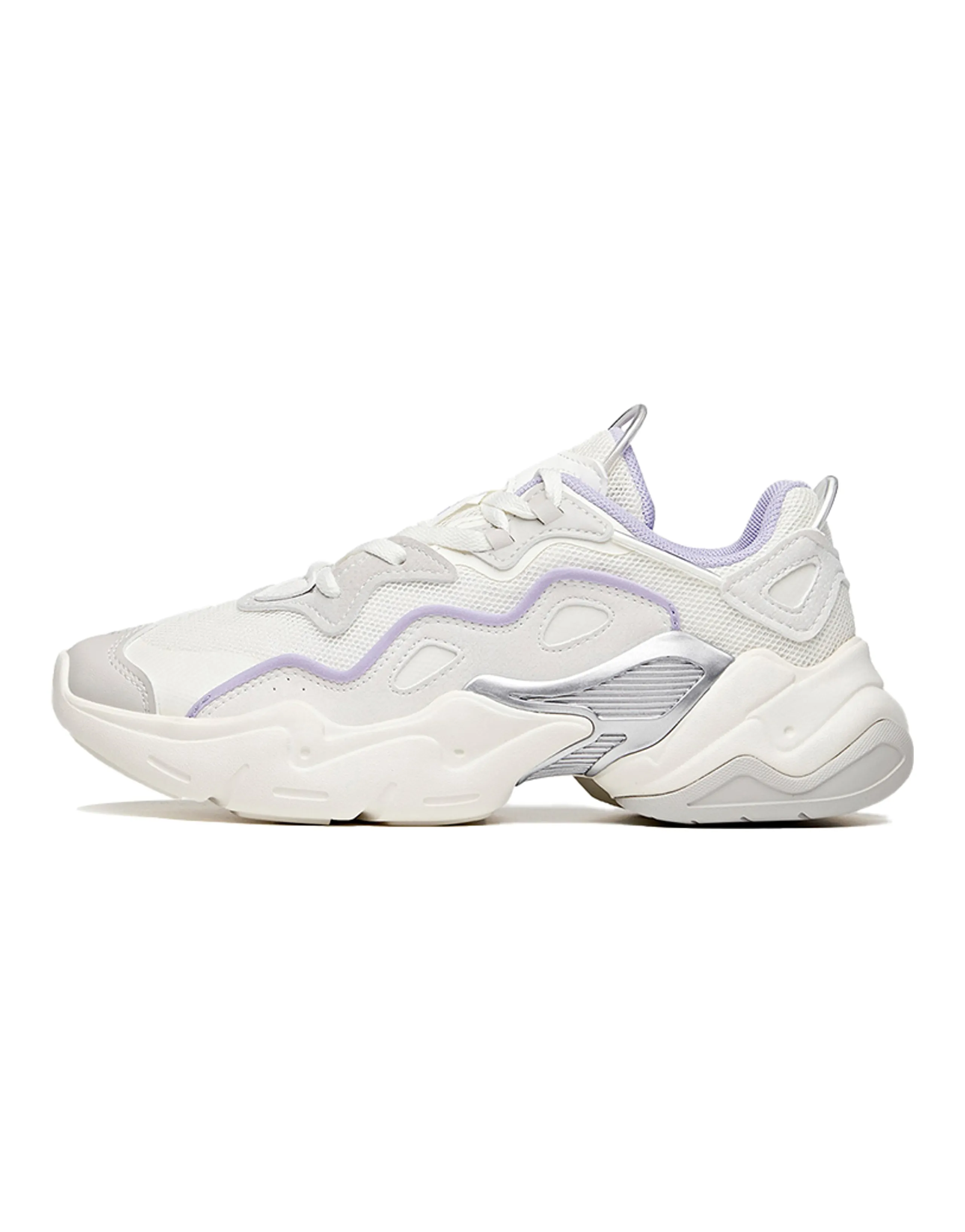 ANTA Chunky Sneakers Women's Low Top Ivory White/Shade 1 Gray