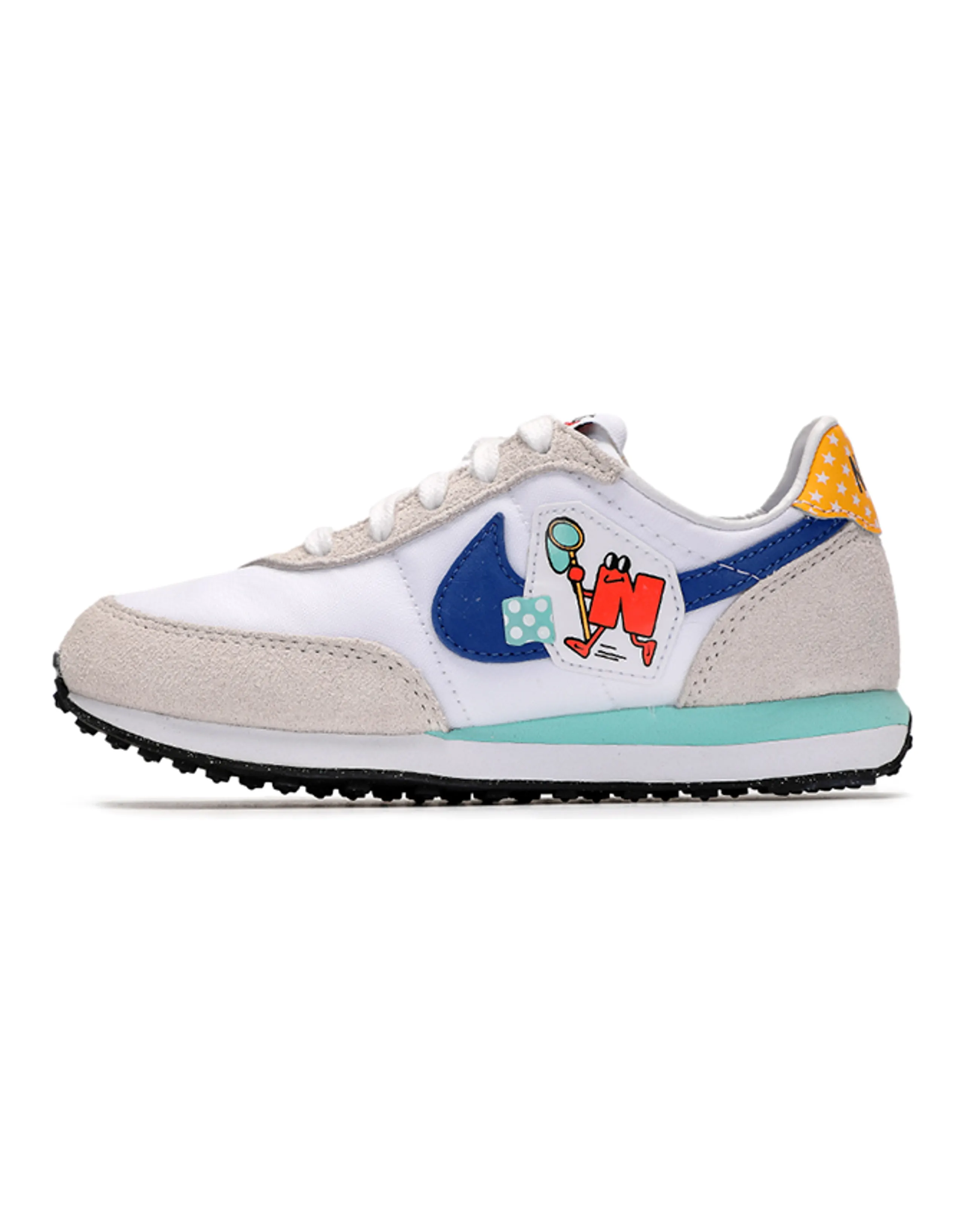 Nike Waffle Trainer 2 Waffle Shoes Low Top Casual Shoes Gray White Blue Children Aged 3 7 Years Old