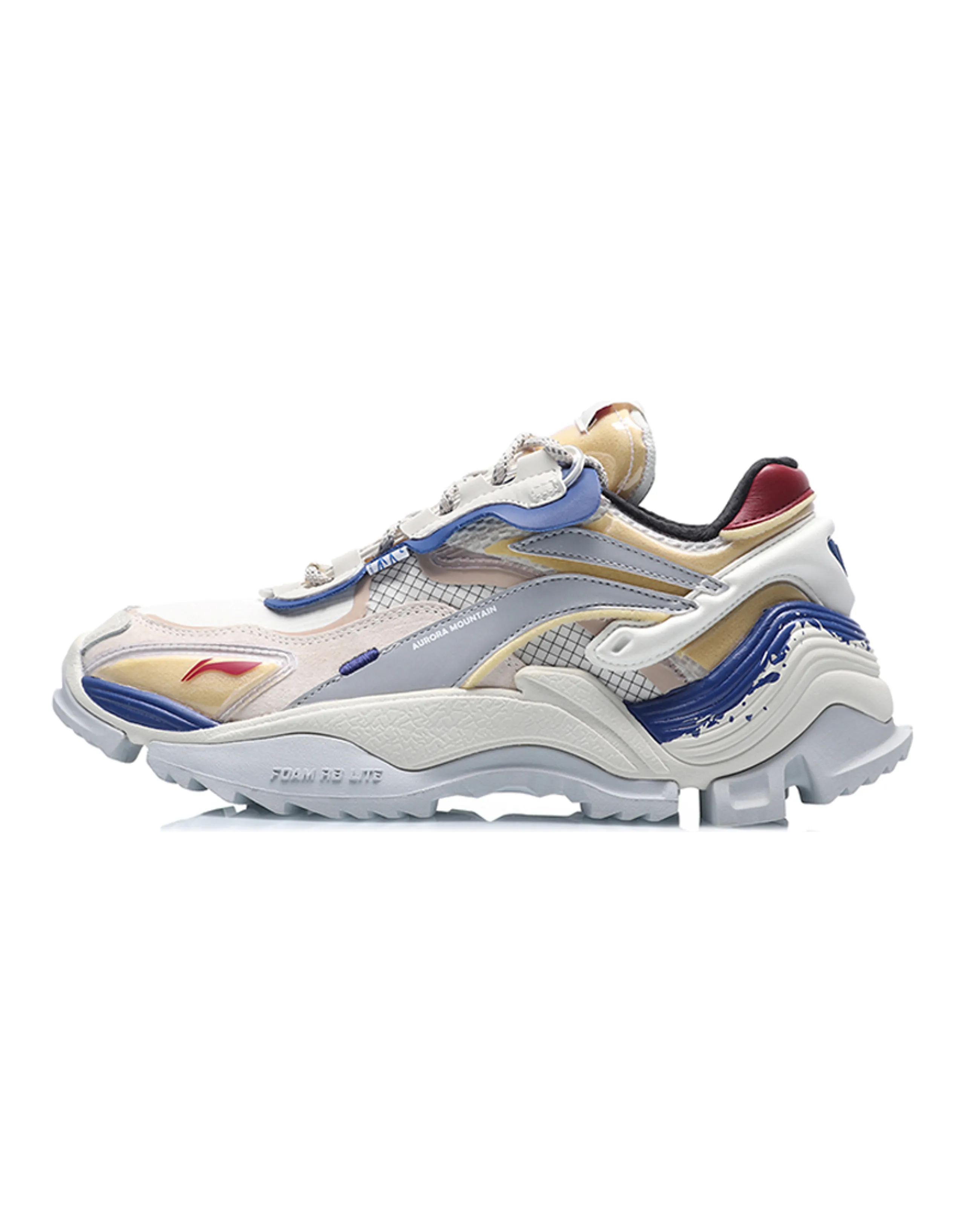 LI-NING Aurora Mountainwalker Paris Fashion Week Patchwork Low-Top Lifestyle Casual Shoes Men's