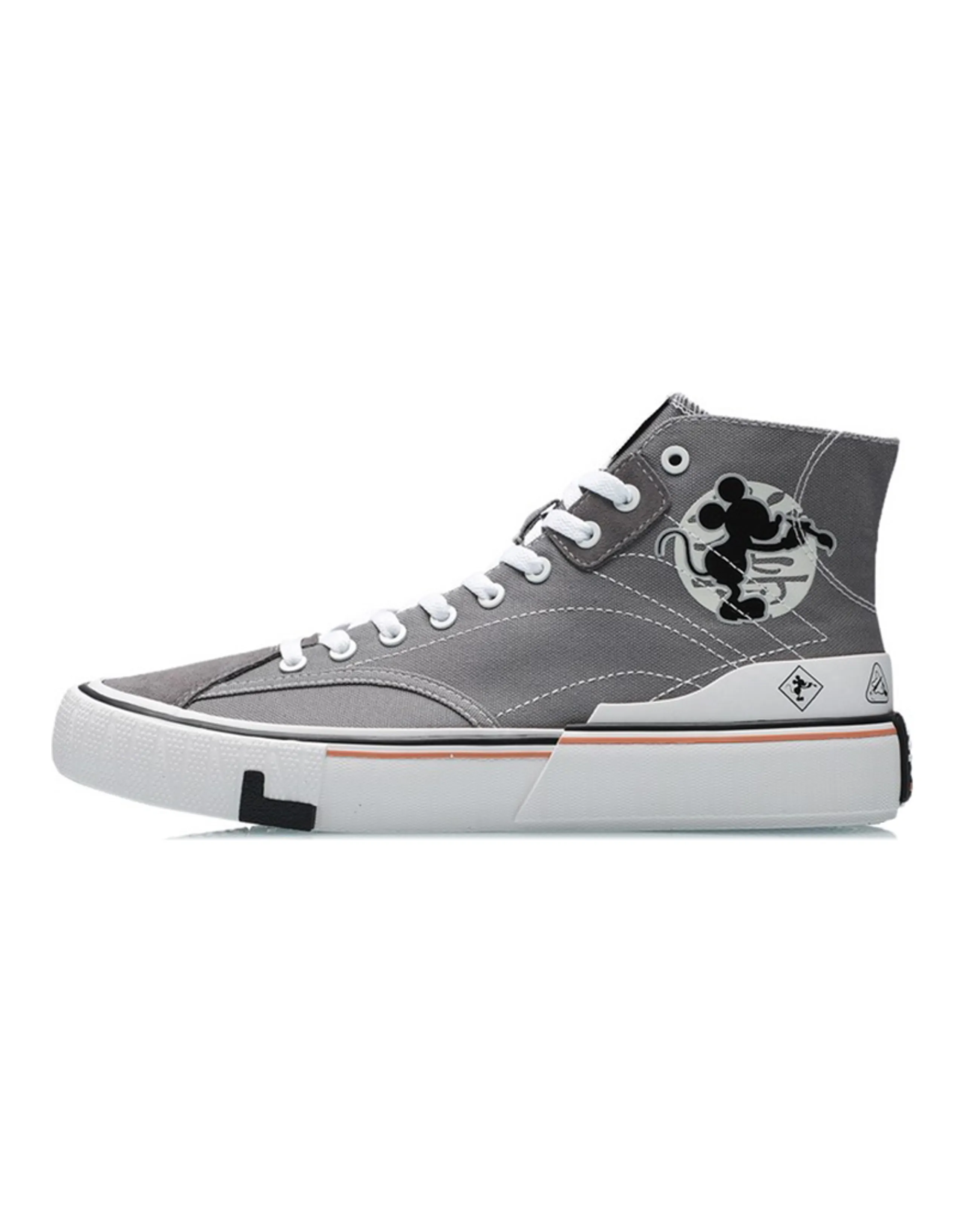 LiNing Wave Canvas HI Skateboard Shoes Unisex Iron Cyan