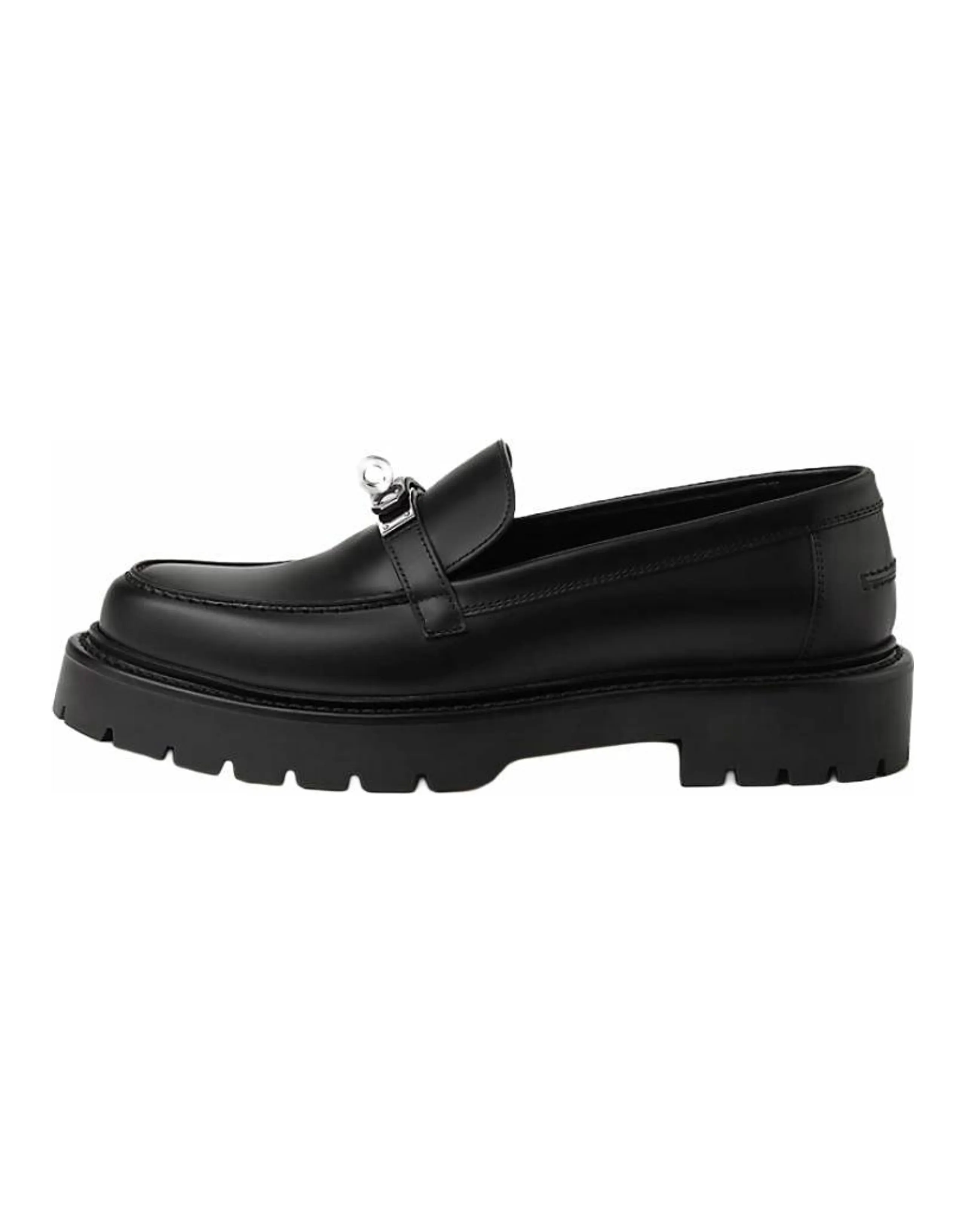 HERMES Icone Loafers 3cm Women's Black
