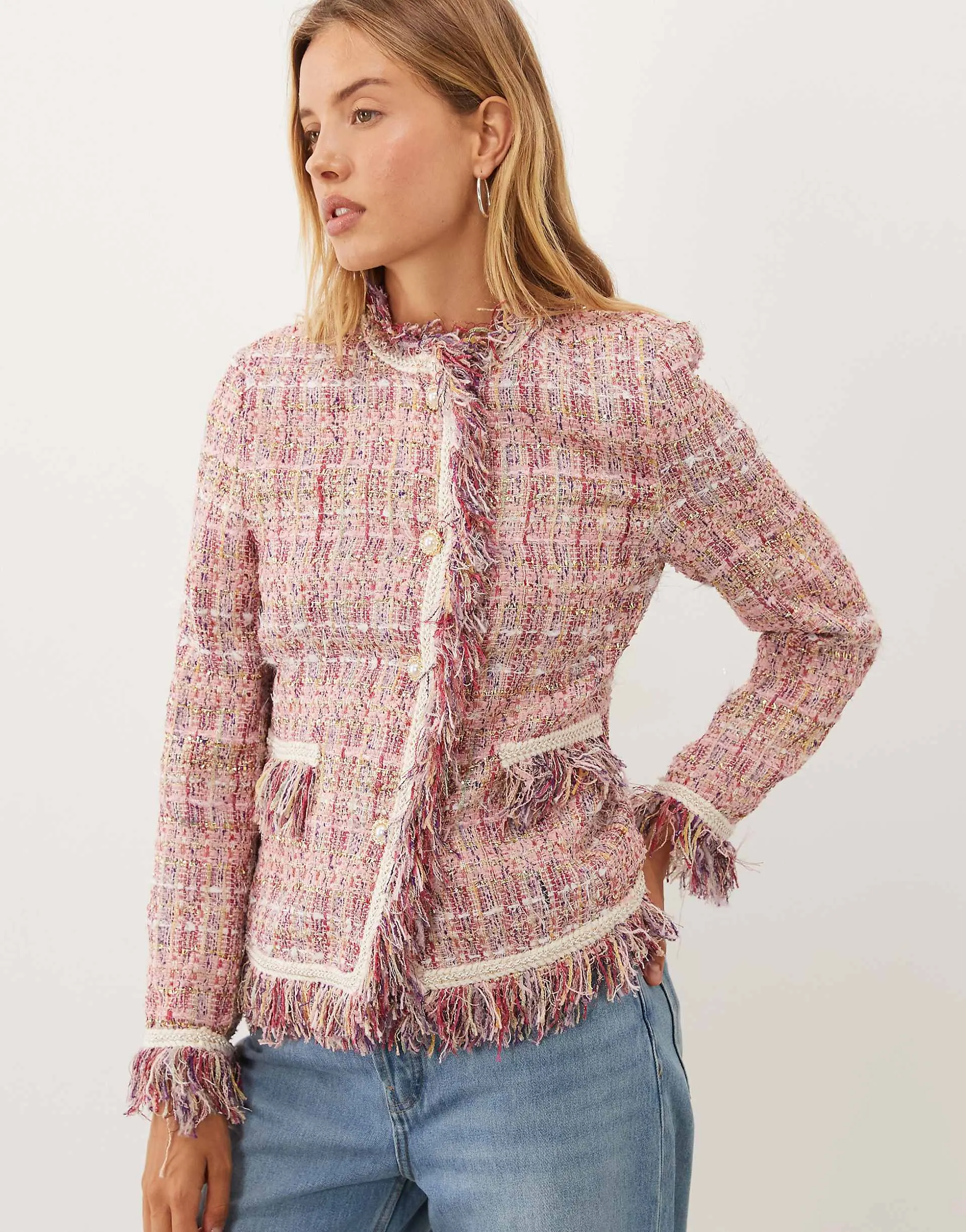 Pink tweed